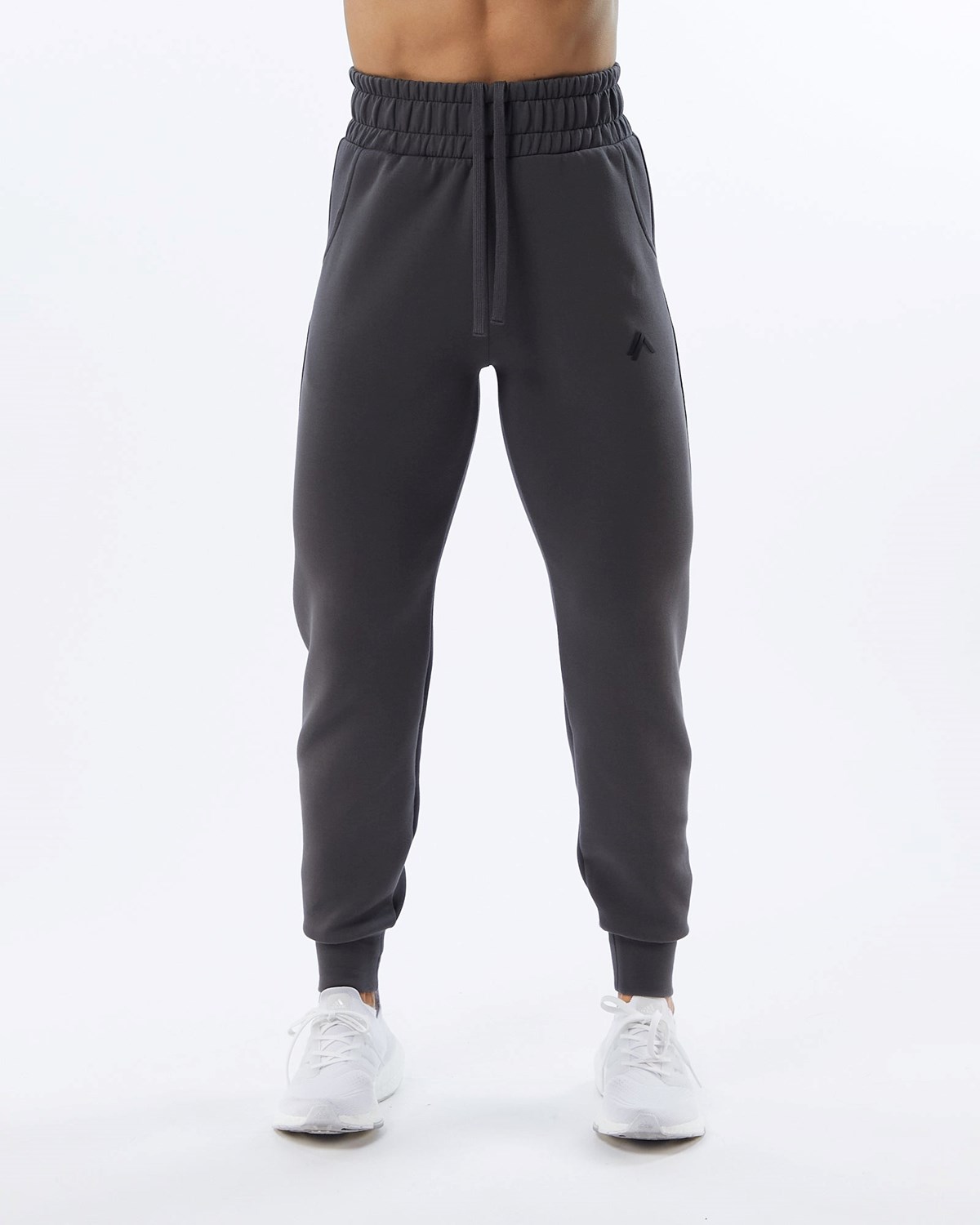 Alphalete Interlock Knit Cuffed Jogger Charcoal | 49763KAIC