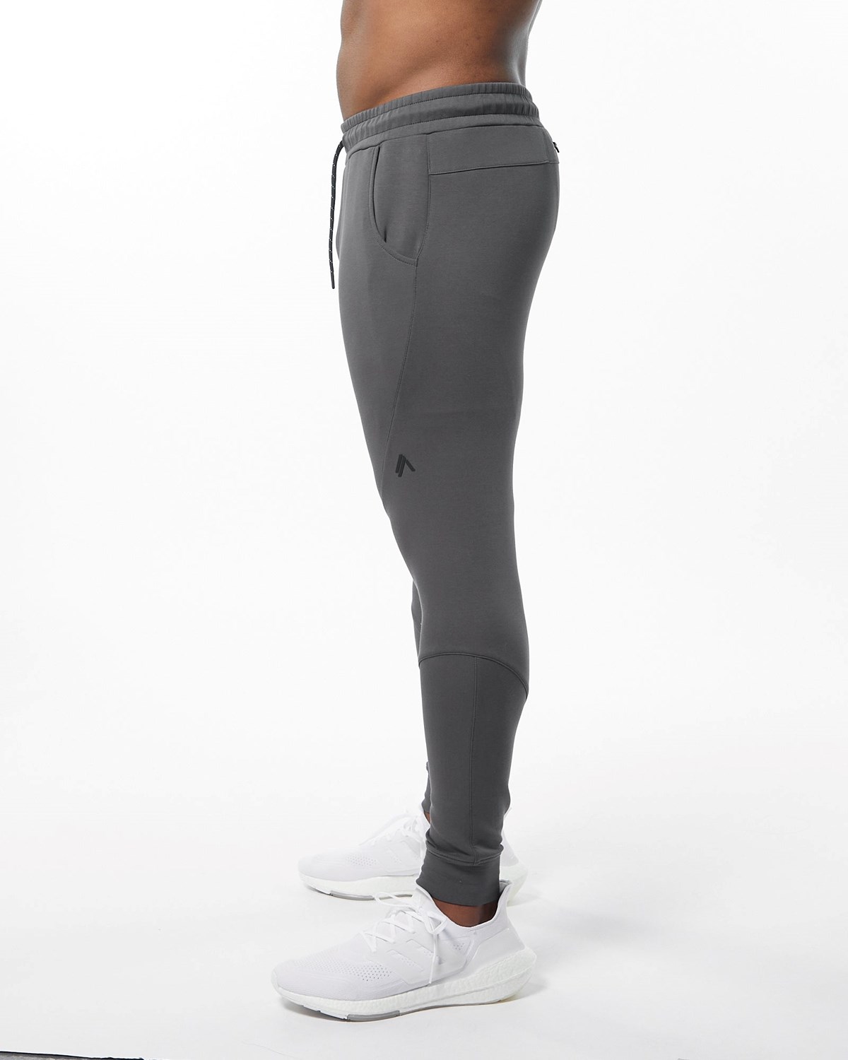 Alphalete Interlock Knit Cuffed Jogger Charcoal | 81705HBKV