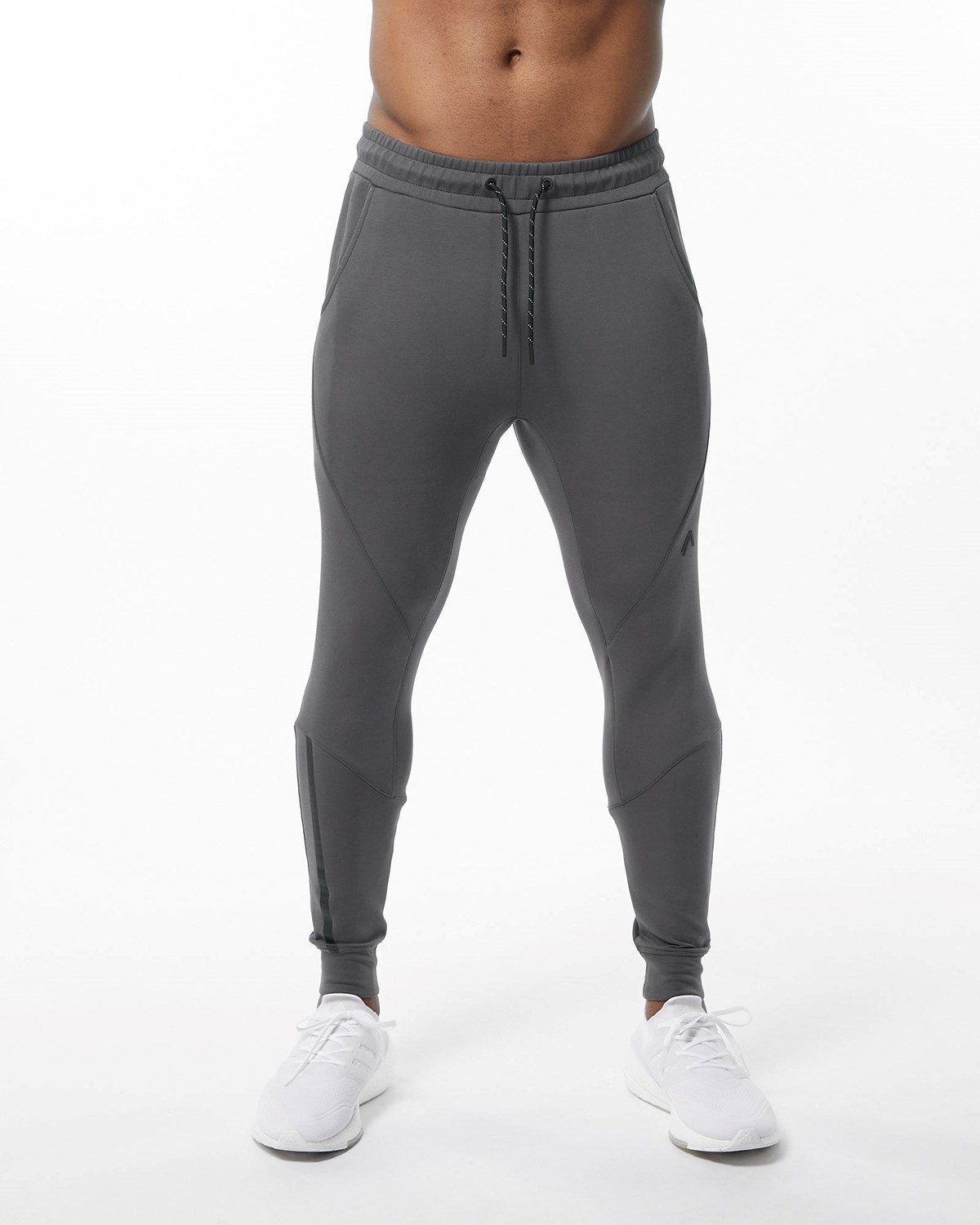 Alphalete Interlock Knit Cuffed Jogger Charcoal | 81705HBKV