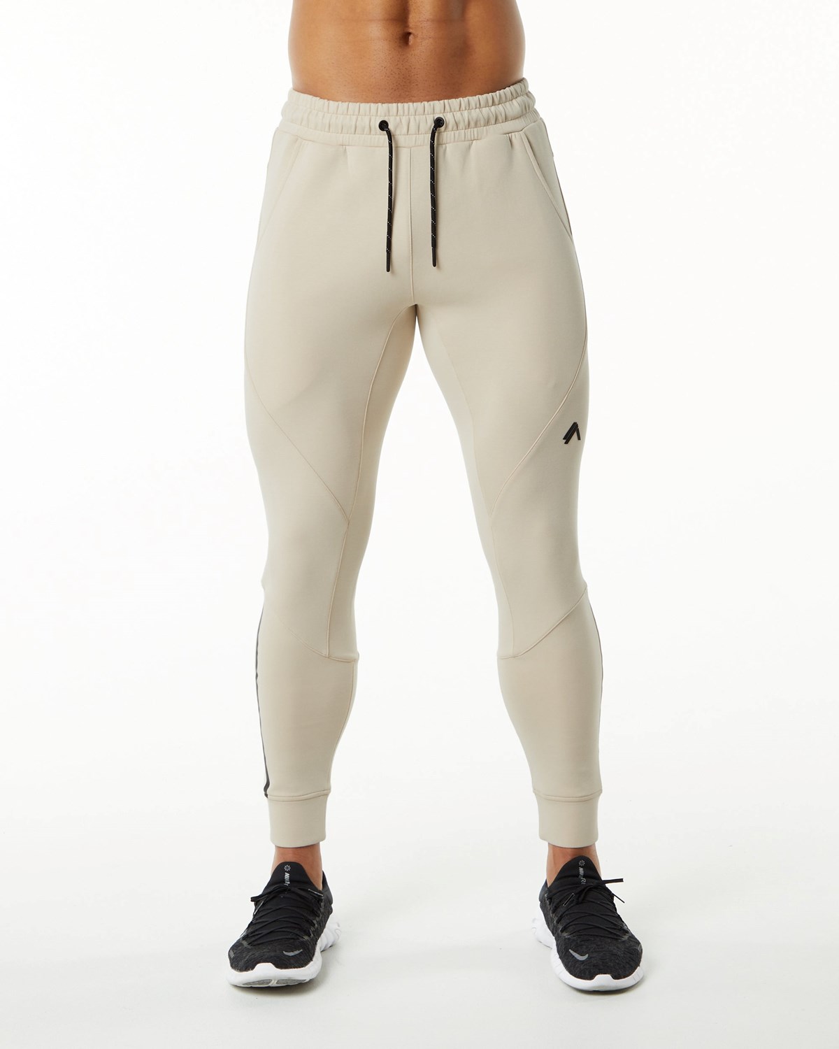 Alphalete Interlock Knit Cuffed Jogger Vanilla | 25603BEUR