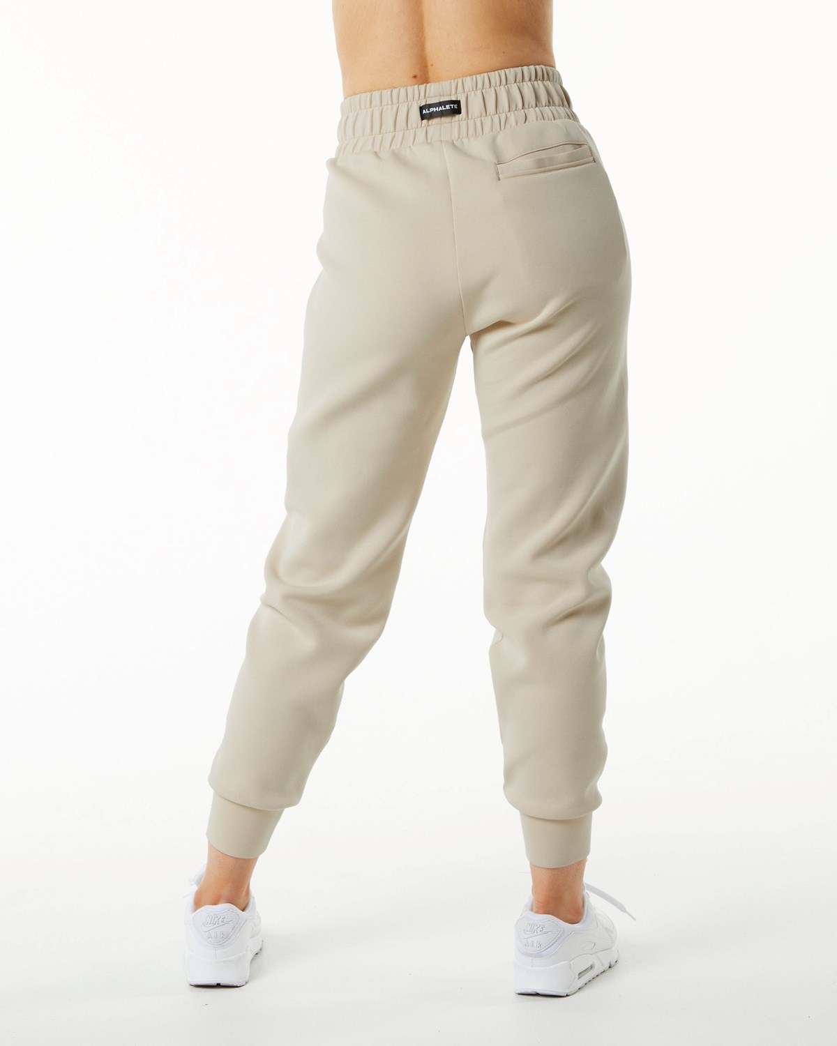 Alphalete Interlock Knit Cuffed Jogger Vanilla | 31298LNAJ