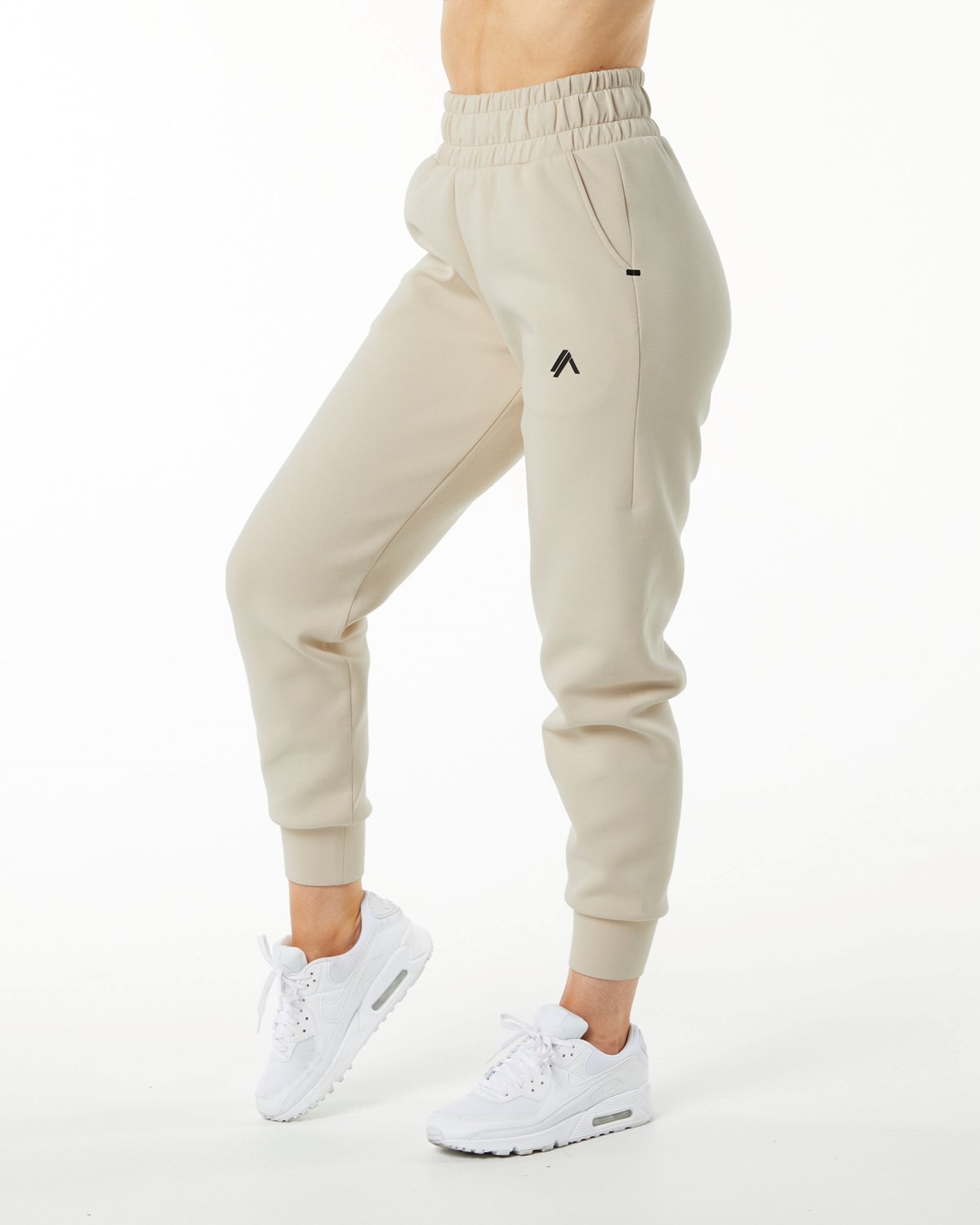 Alphalete Interlock Knit Cuffed Jogger Vanilla | 31298LNAJ