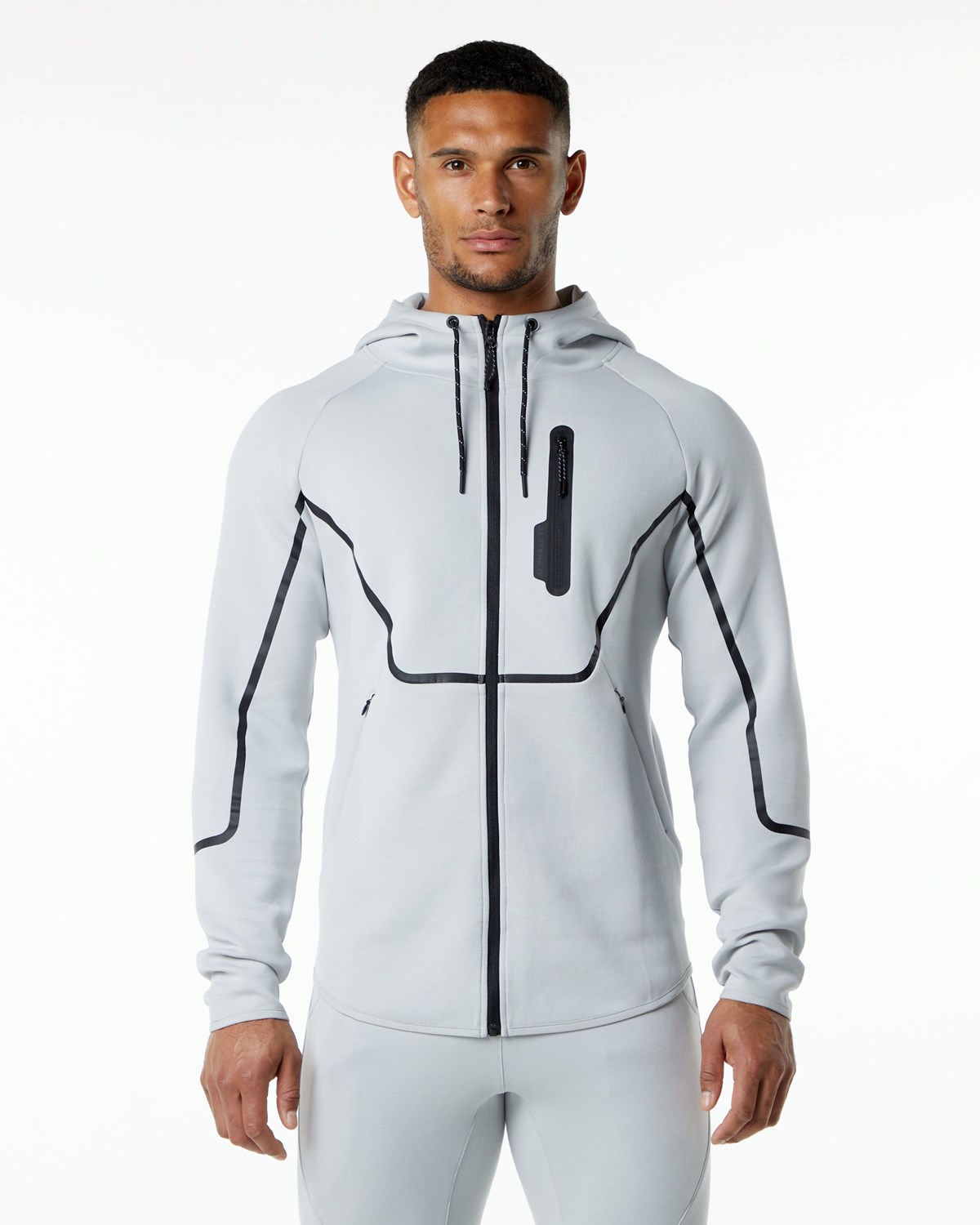 Alphalete Interlock Knit Full-Zip Hoodie Šedé | 03264PFQW