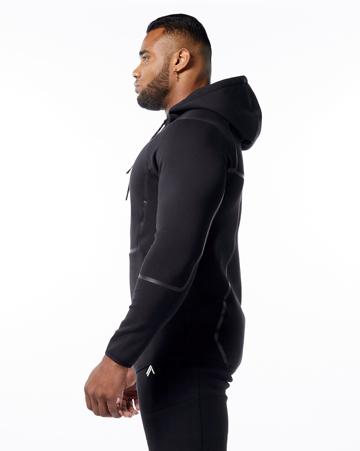 Alphalete Interlock Knit Full-Zip Hoodie Černé | 30674GLTF