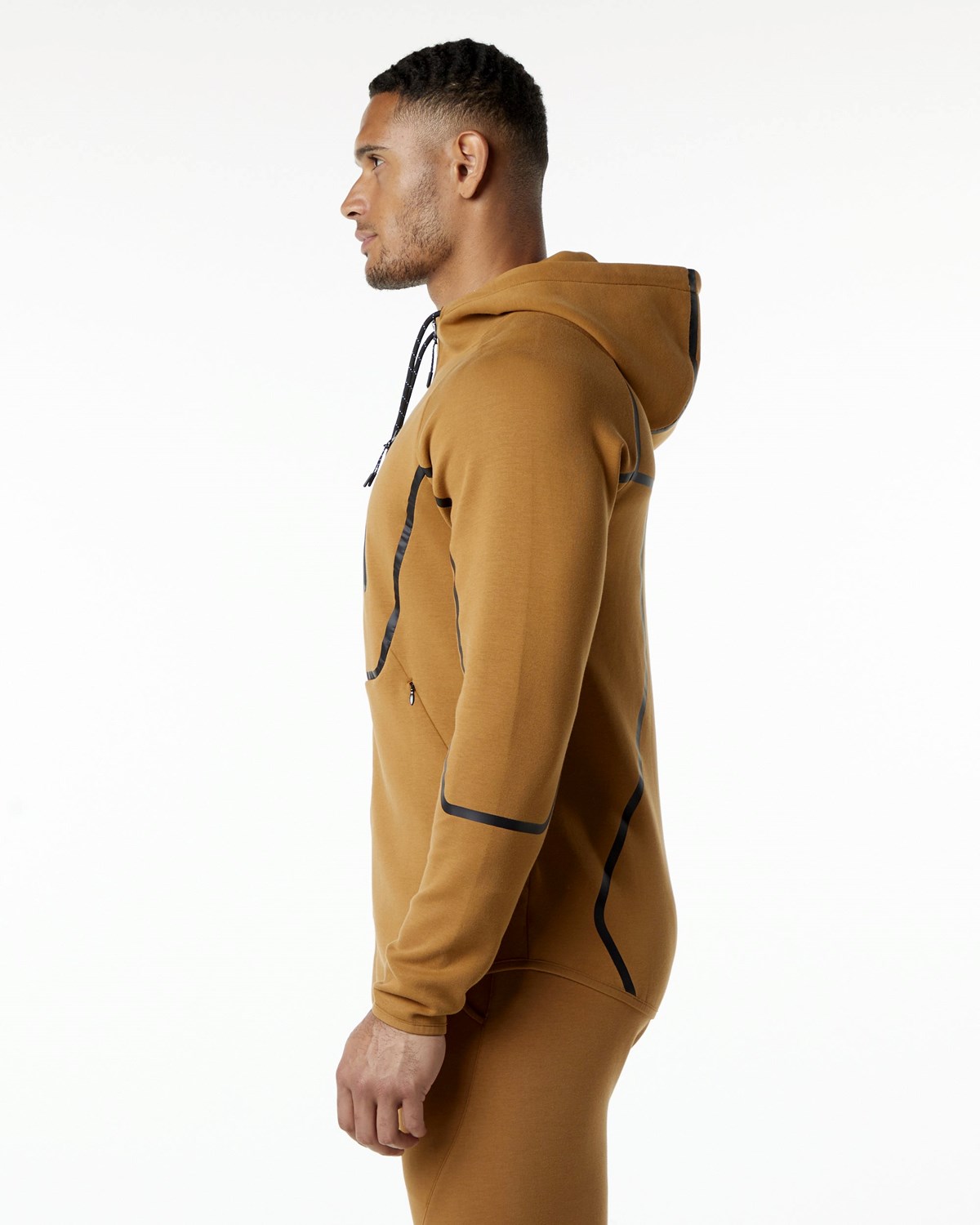 Alphalete Interlock Knit Full-Zip Hoodie Almond | 50416ABCO