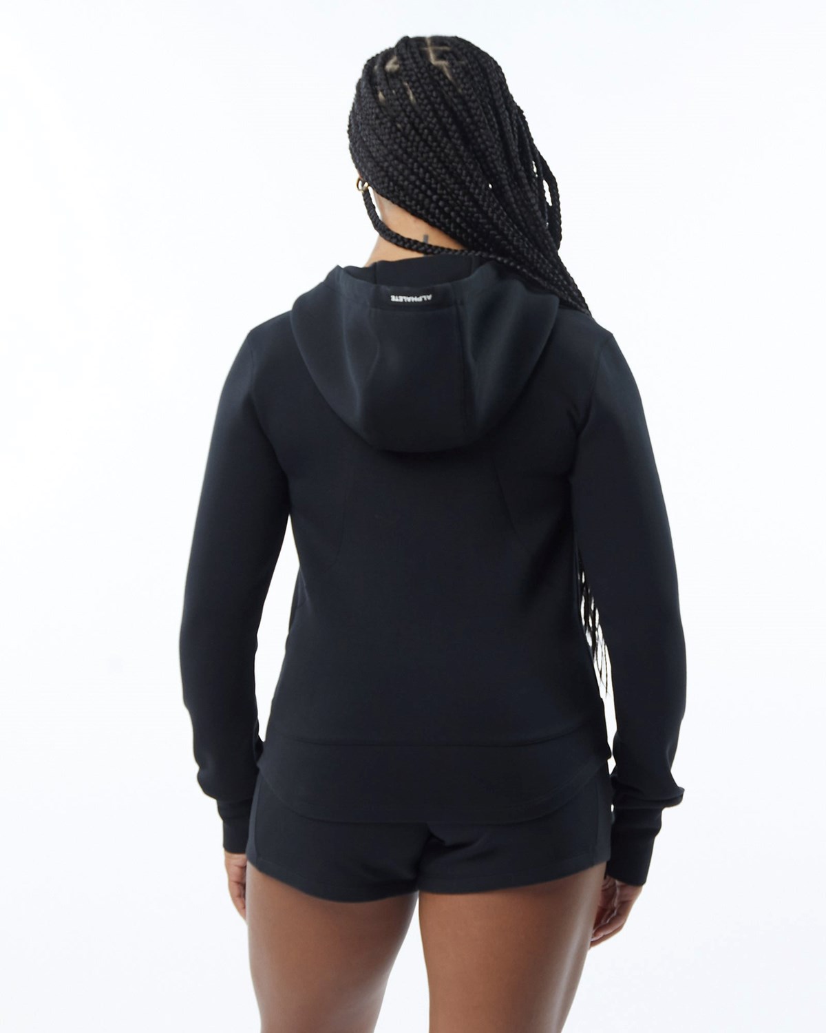 Alphalete Interlock Knit Full-Zip Hoodie Černé | 83047VBZF