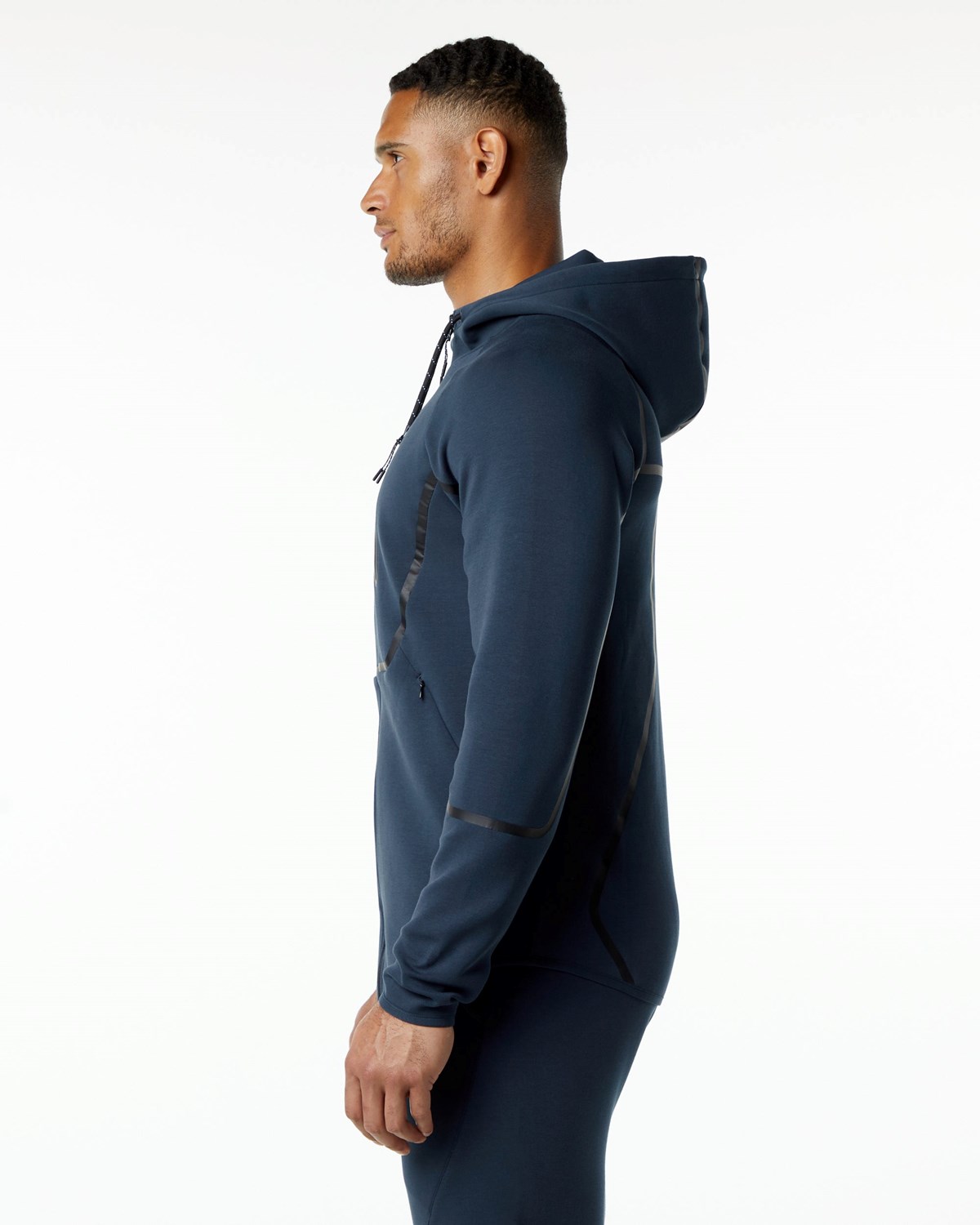 Alphalete Interlock Knit Full-Zip Hoodie Tmavě Blankyt | 95148LRUO