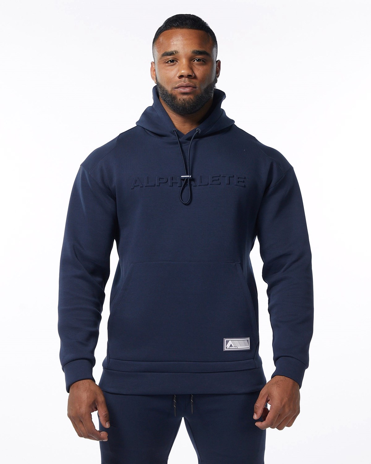 Alphalete Interlock Knit Hoodie Tmavě Blankyt | 68392XDQR