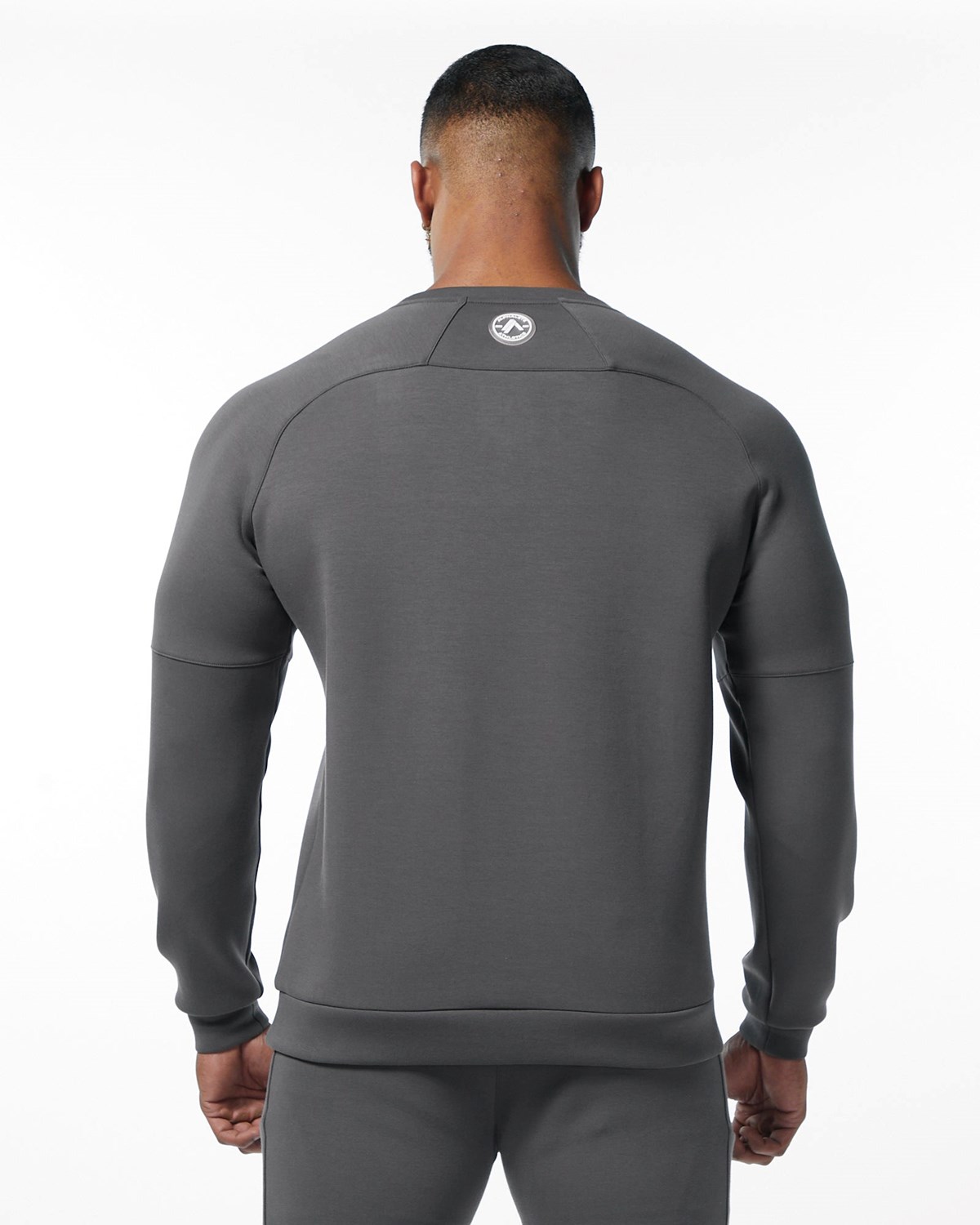 Alphalete Interlock Knit Pullover Charcoal | 23460YNQV