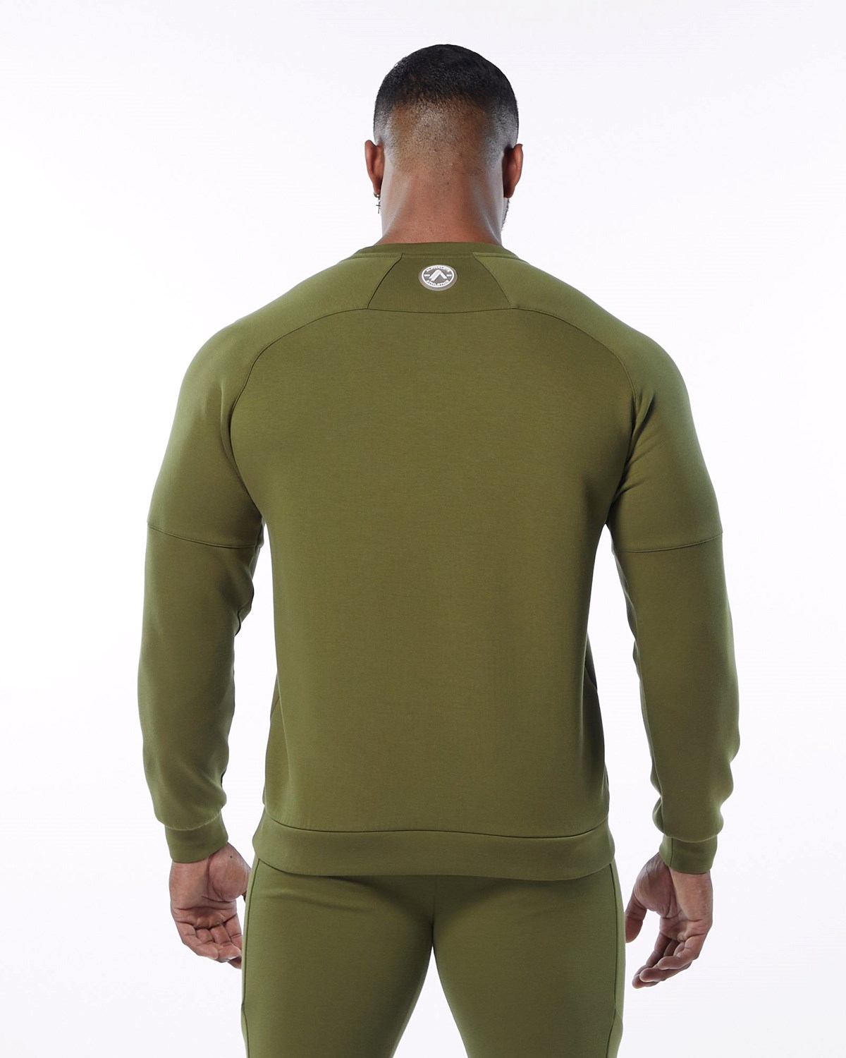 Alphalete Interlock Knit Pullover Olivy Zelené | 73280CBQY