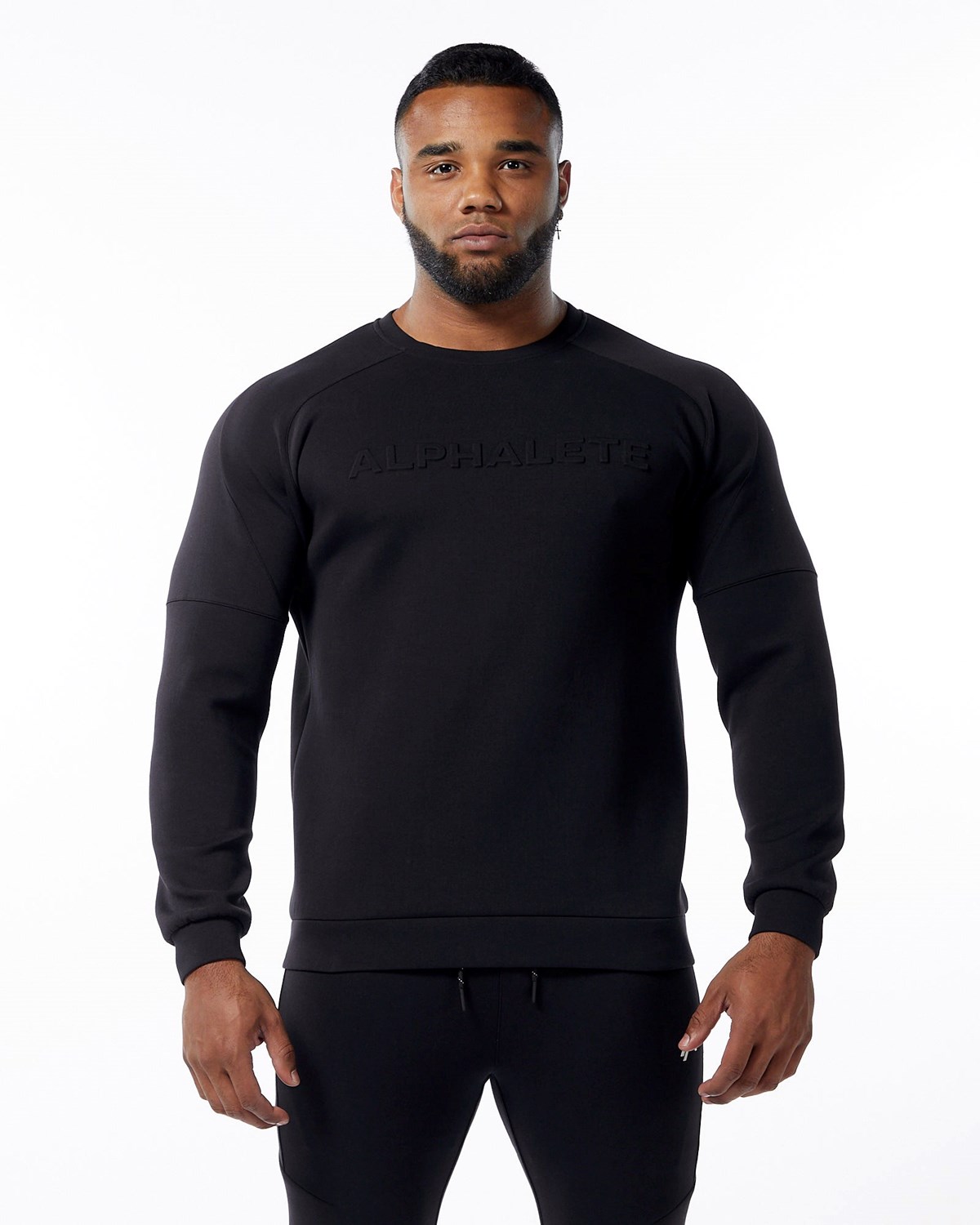 Alphalete Interlock Knit Pullover Černé | 82976OEDM