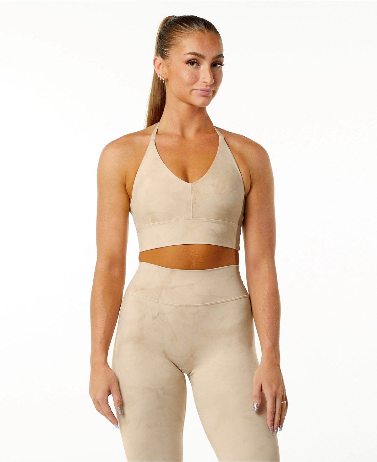 Alphalete Medium-Impact Luxury Sports Bra Hazelnut | 10987TDGK