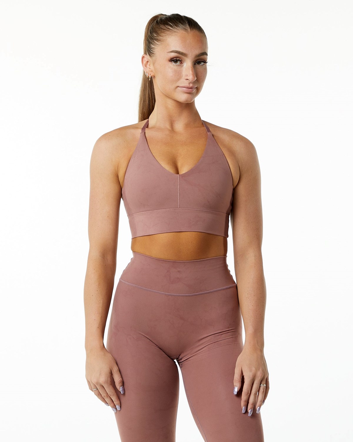 Alphalete Medium-Impact Luxury Sports Bra Růžové | 32498WTCY