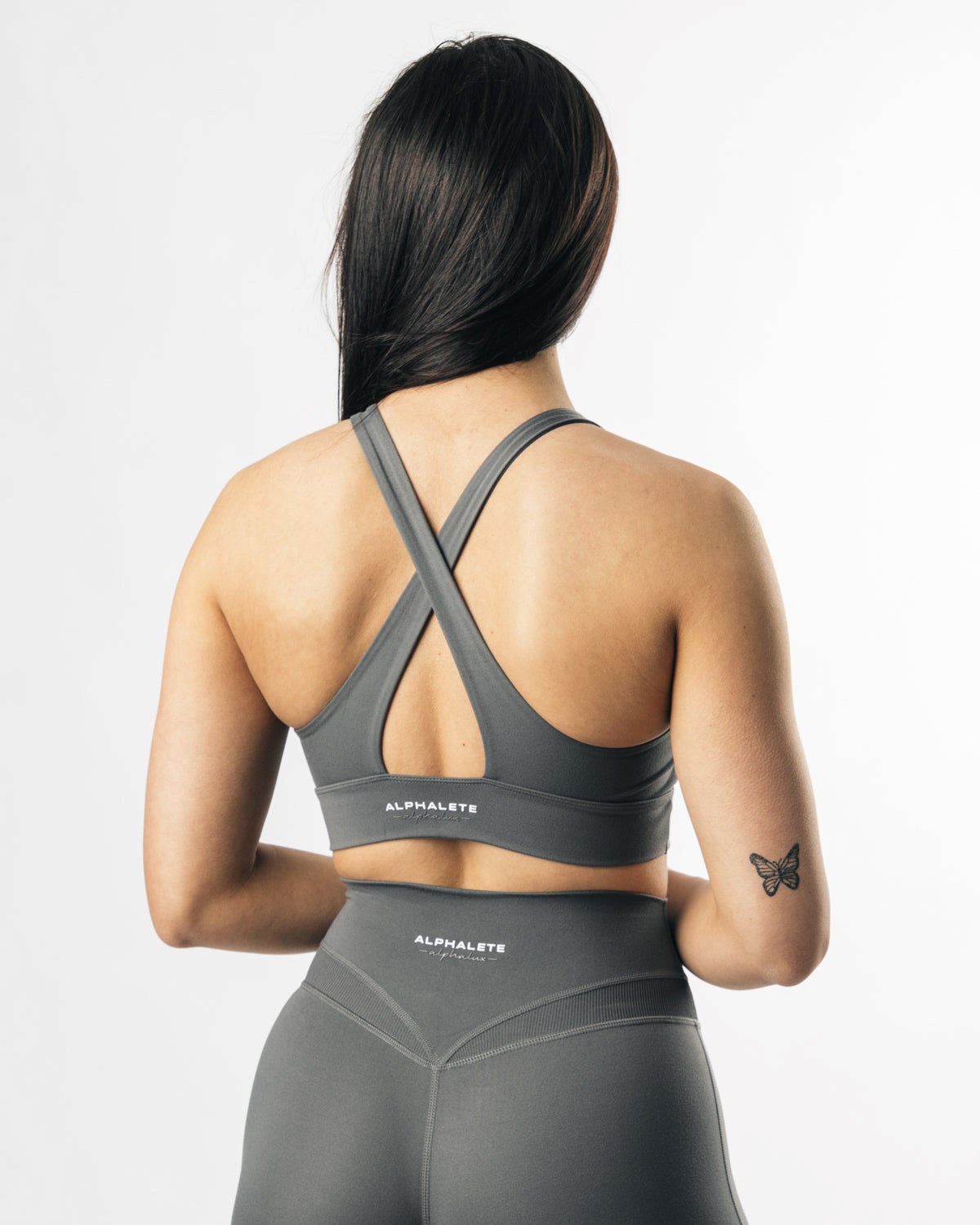 Alphalete Medium-Impact Luxury Sports Bra Volcanic Ash | 37620IRQN