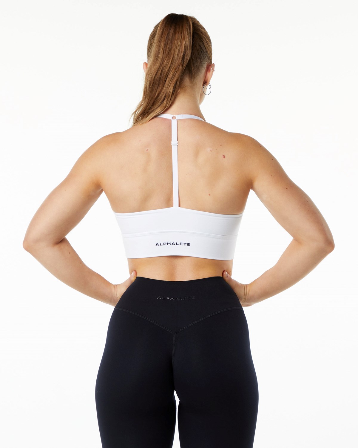 Alphalete Medium-Impact Luxury Sports Bra Bílé | 76405ORDT