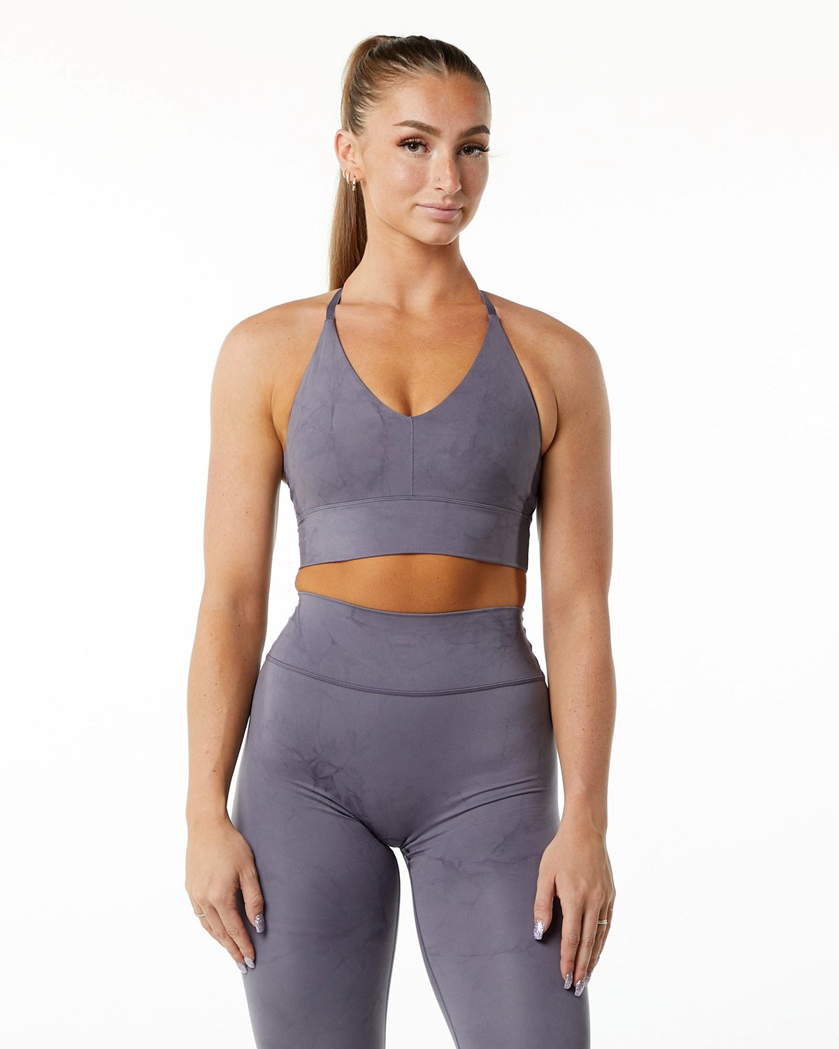 Alphalete Medium-Impact Luxury Sports Bra Misty Lilac | 97361RZWT