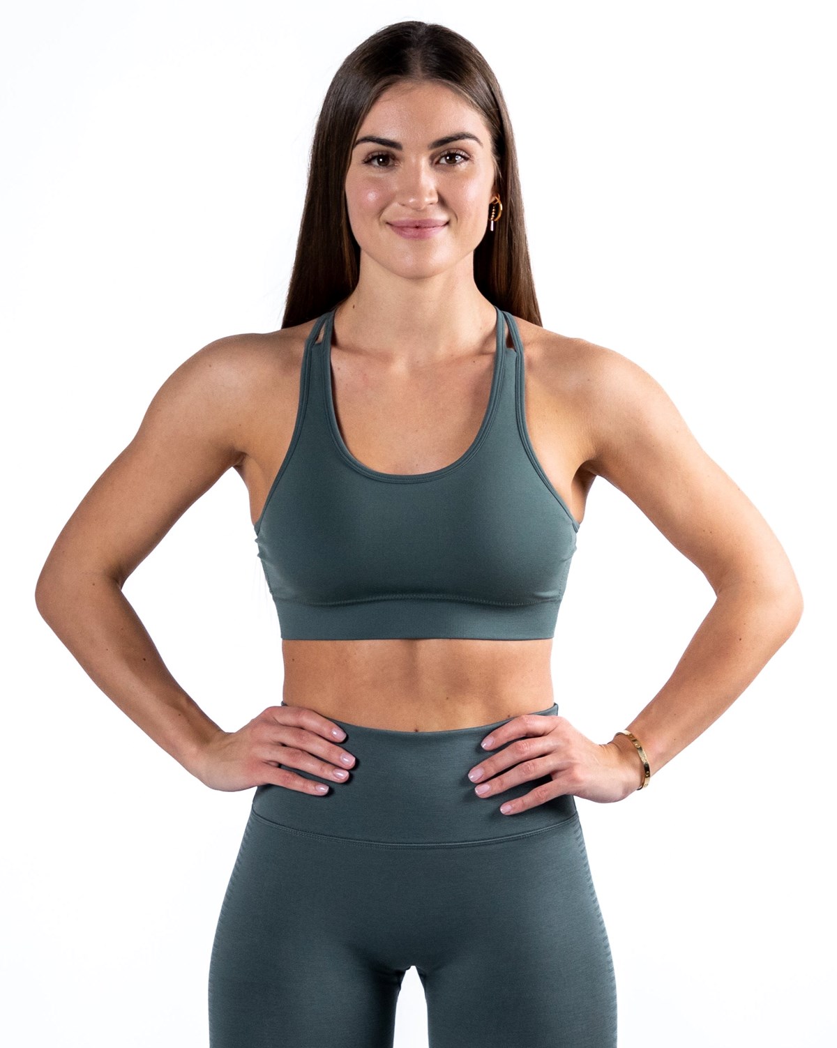 Alphalete Medium-Impact Seamless Sports Bra Charcoal | 48326EZTY