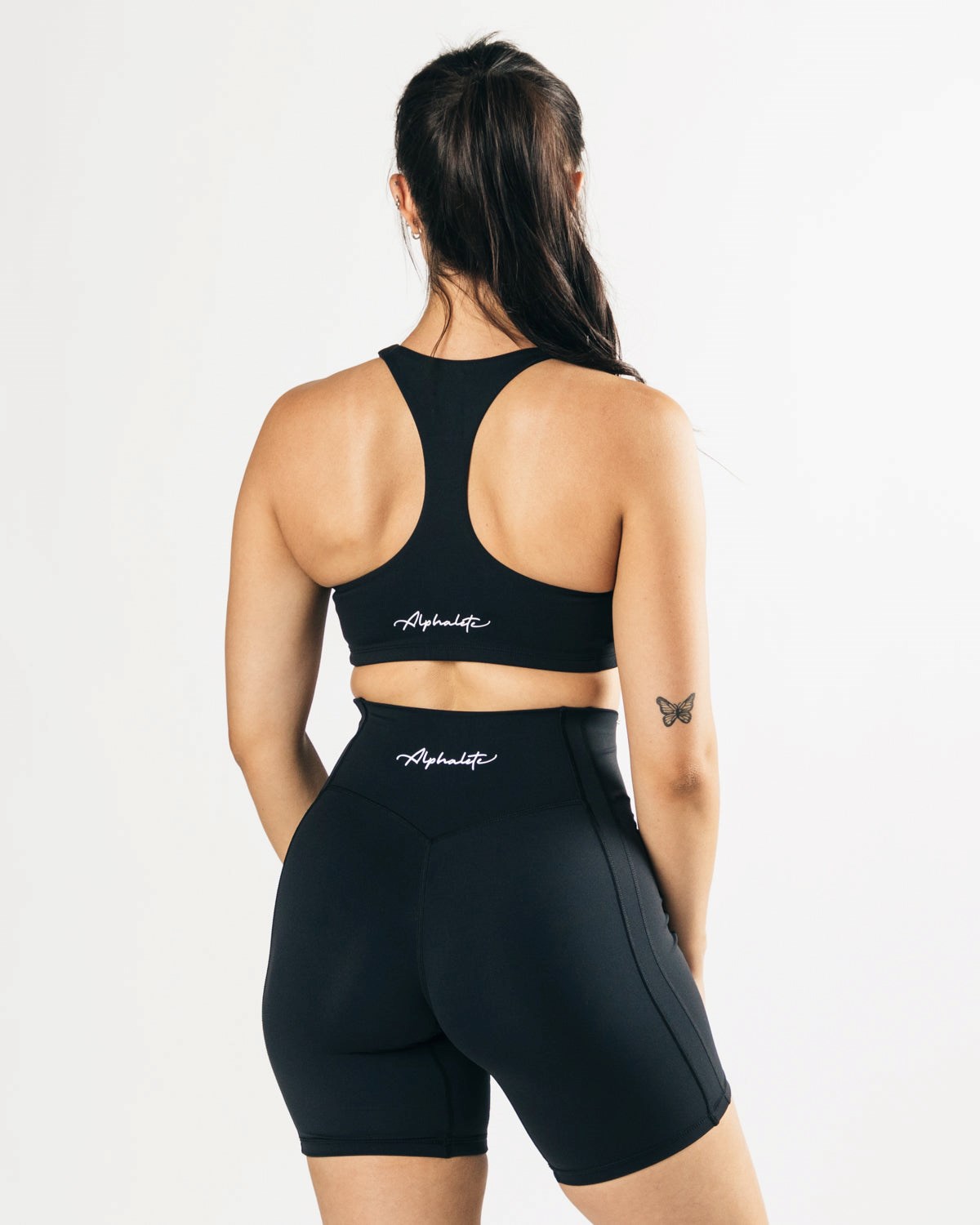 Alphalete Medium-Support One Piece Sports Bra Černé | 76908EZSJ