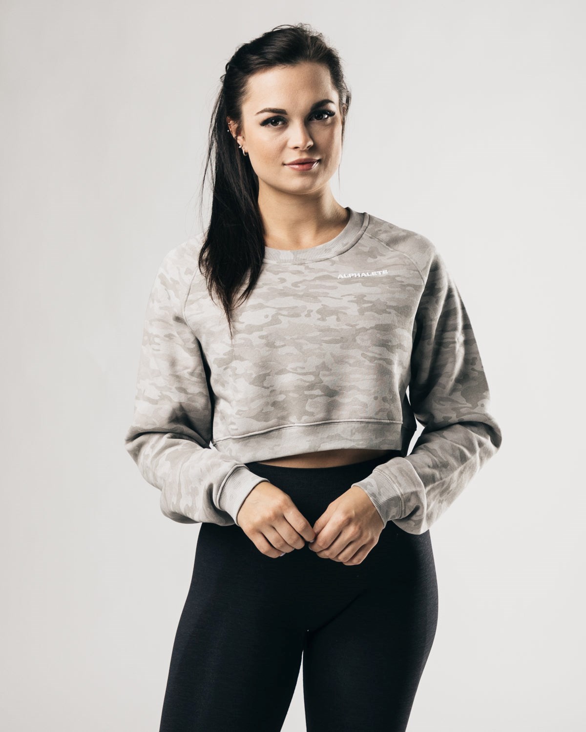 Alphalete Oversized Fleece Cropped Svetrové Stříbrné | 54203TGKQ