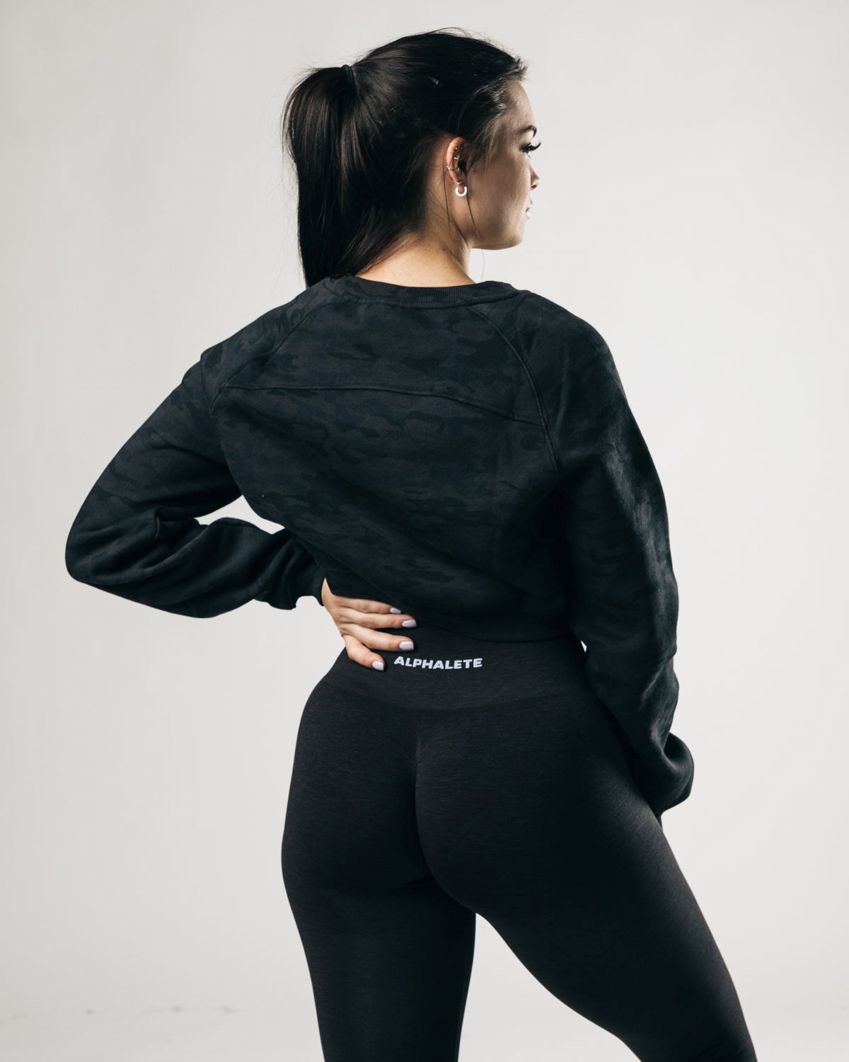 Alphalete Oversized Fleece Cropped Svetrové Darkest Hour | 82436IQUR