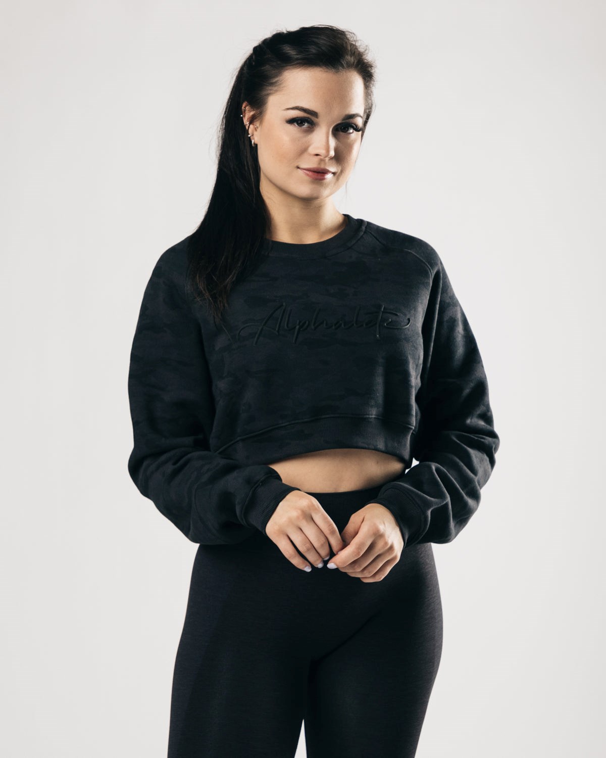 Alphalete Oversized Fleece Cropped Svetrové Darkest Hour | 82436IQUR