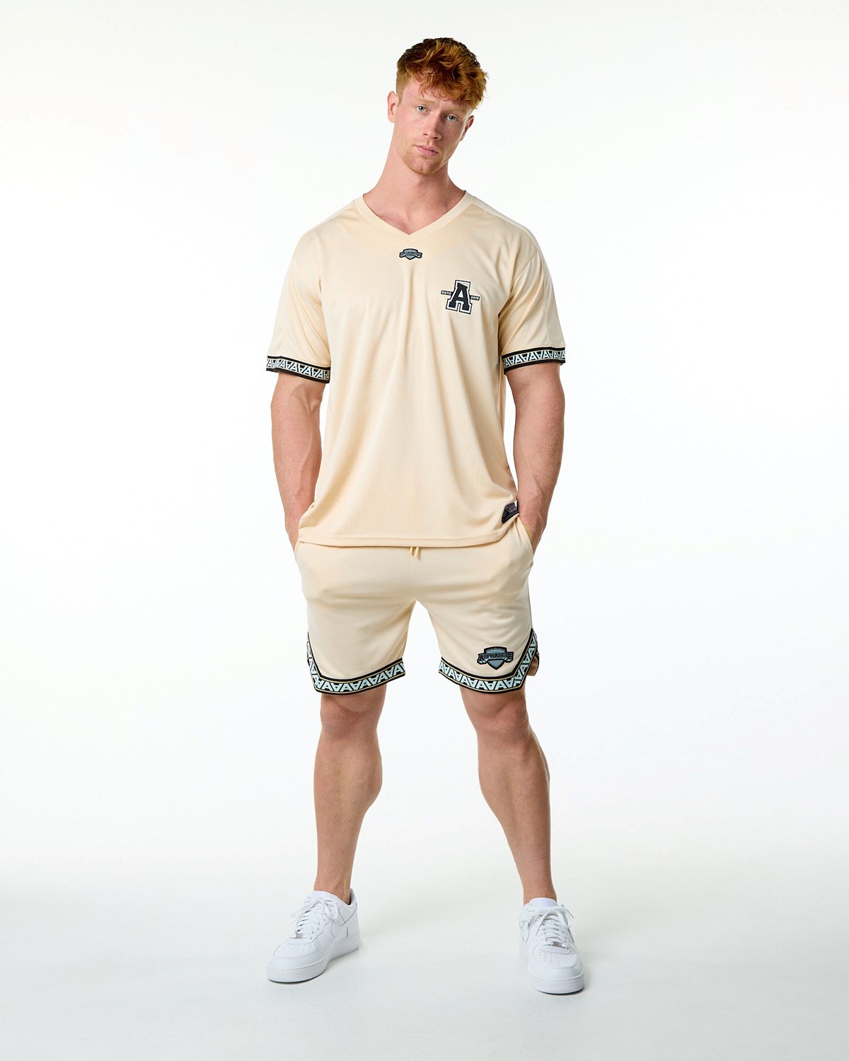 Alphalete Oversized Krátké Sleeve Jersey Tan | 45602BLOF