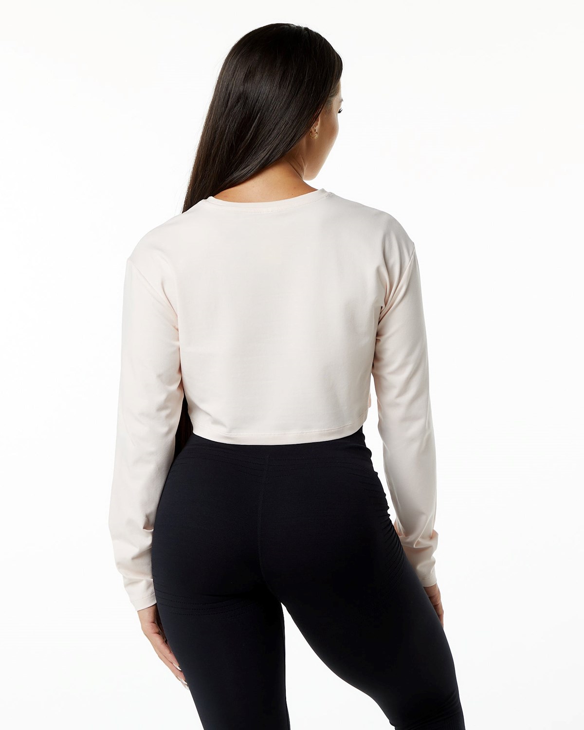 Alphalete Oversized Performance Long Sleeve Crop Blush | 42376DTQA