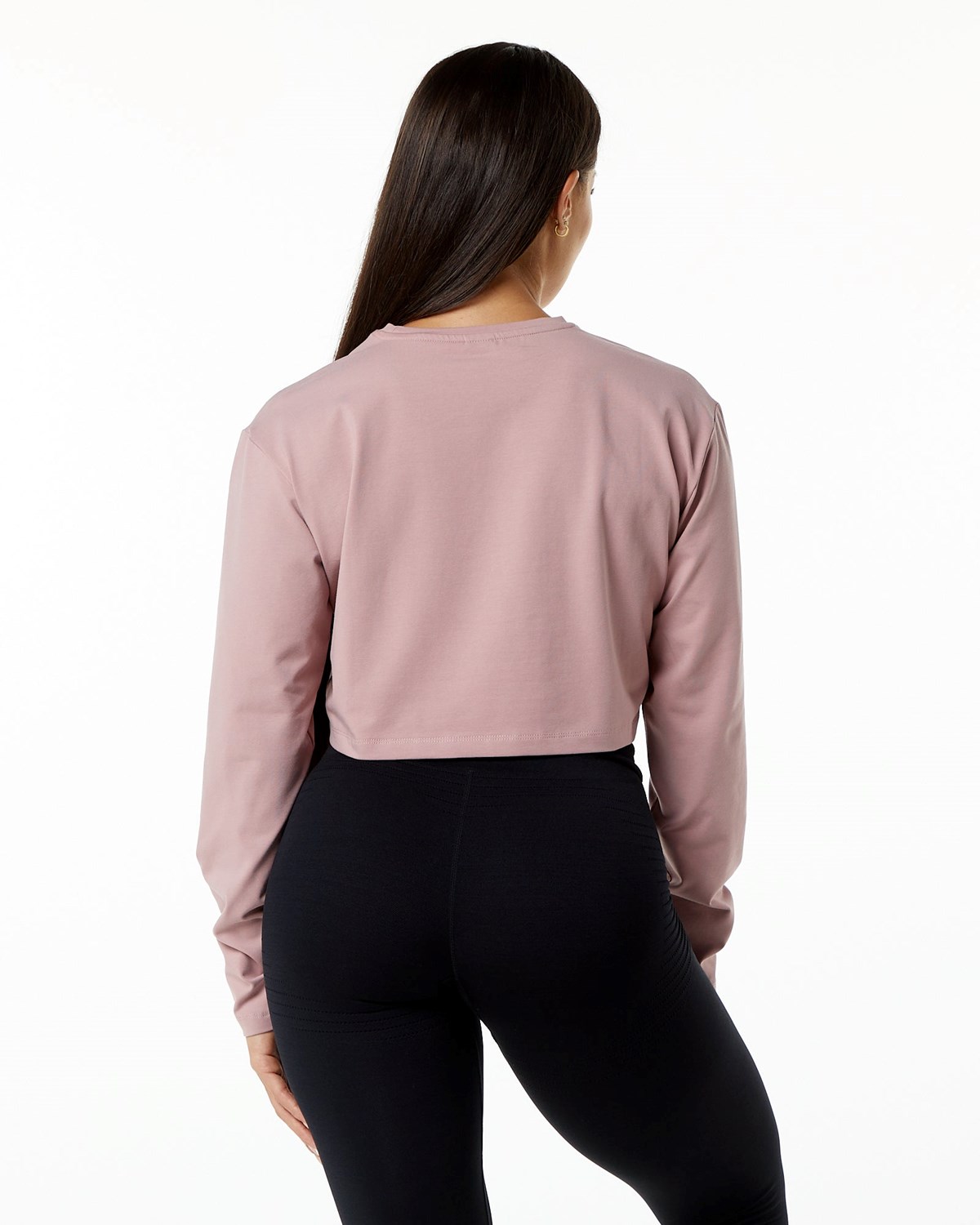 Alphalete Oversized Performance Long Sleeve Crop Mauve | 75834QTMY