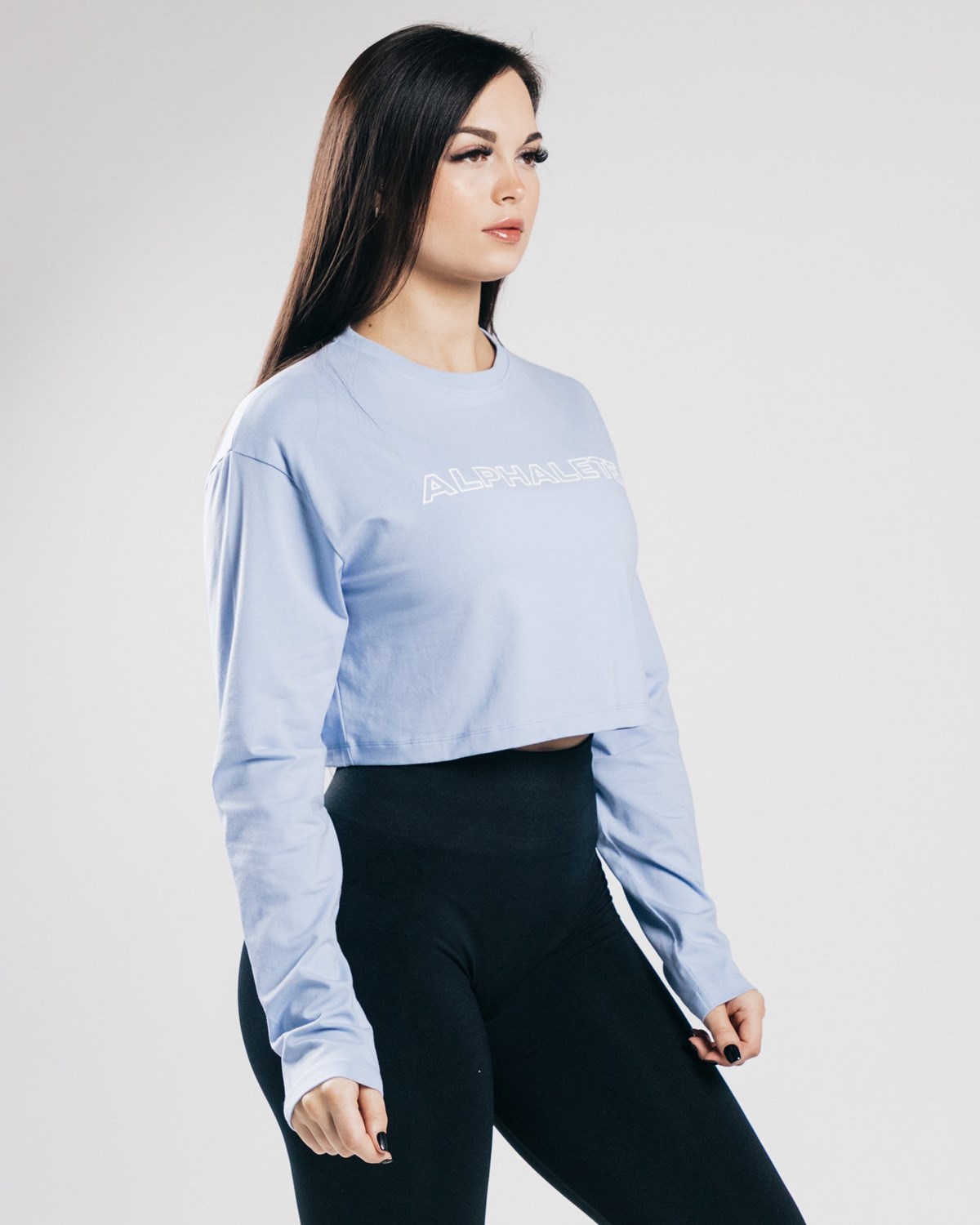 Alphalete Oversized Performance Long Sleeve Crop Blankyt | 80574JNBS