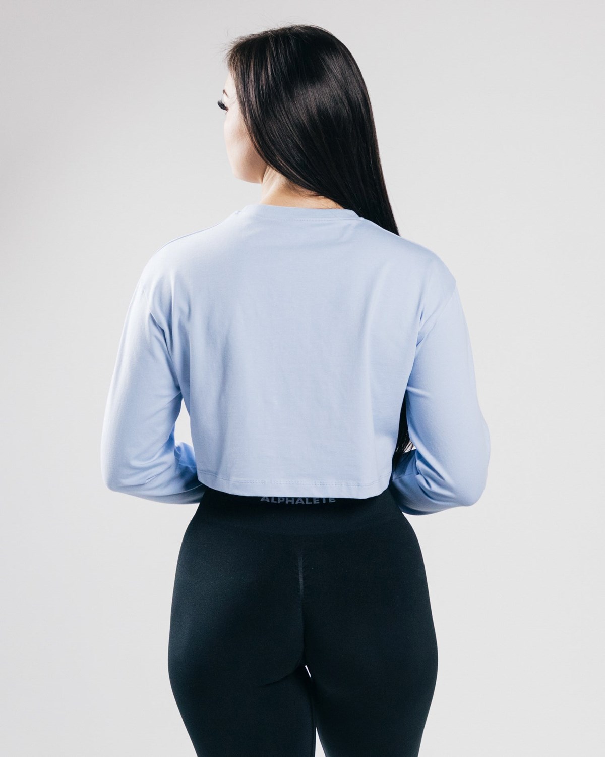 Alphalete Oversized Performance Long Sleeve Crop Blankyt | 80574JNBS