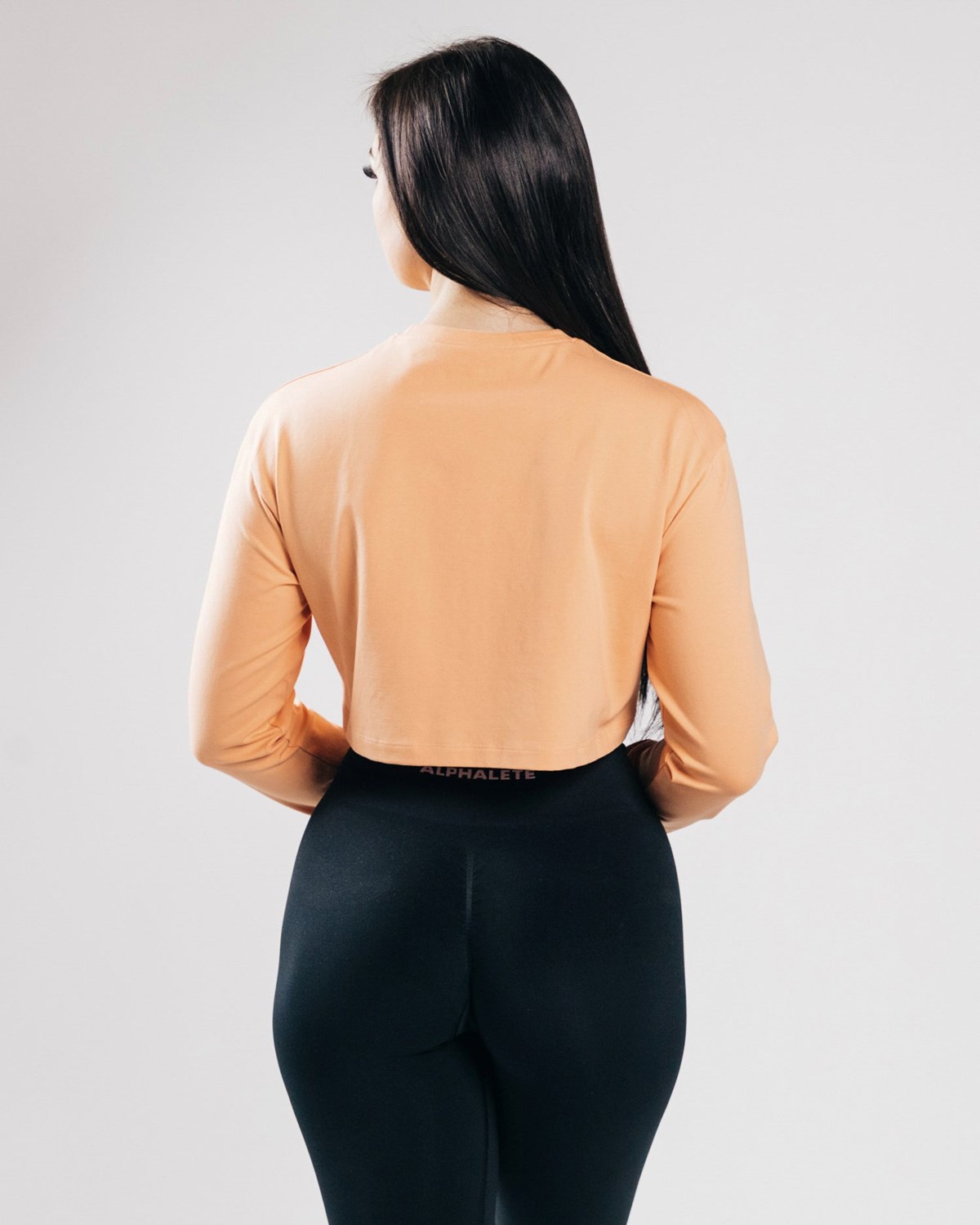 Alphalete Oversized Performance Long Sleeve Crop Oranžové | 81695KLOY