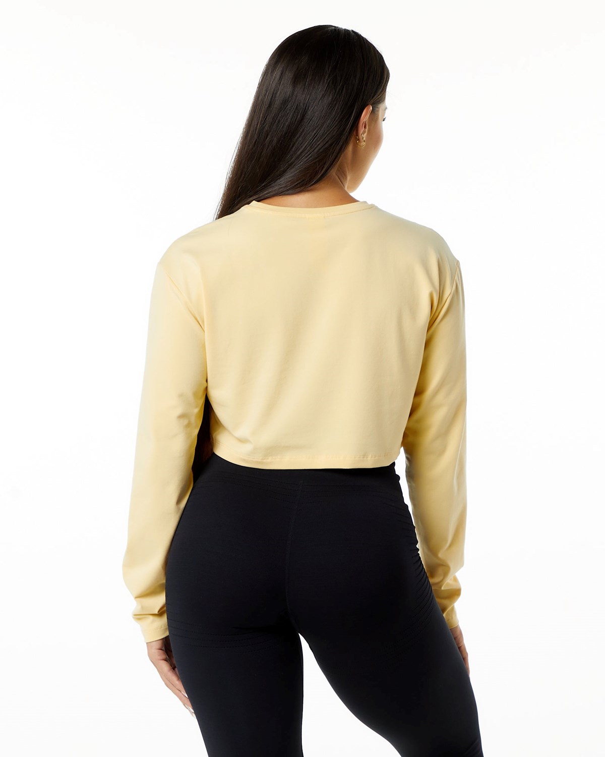 Alphalete Oversized Performance Long Sleeve Crop Daffodil | 87561TONY