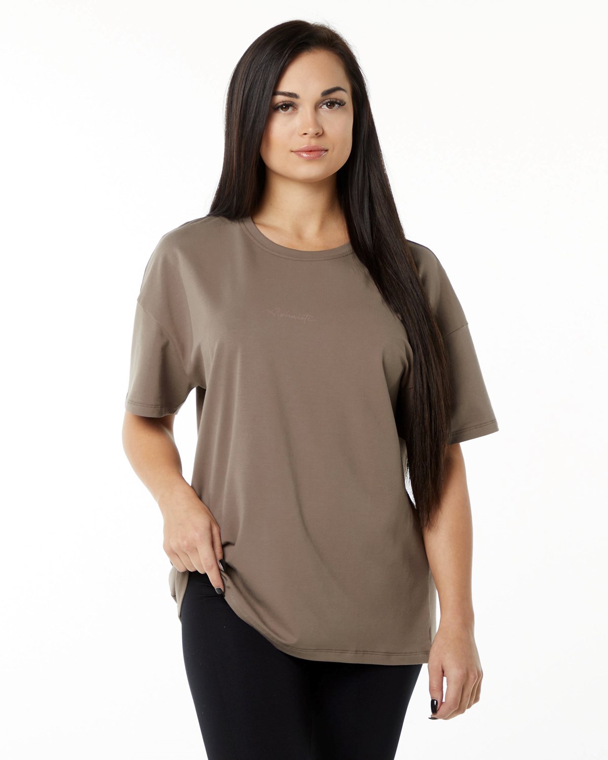 Alphalete Performance Krátké Sleeve Mocha | 45029BSMY