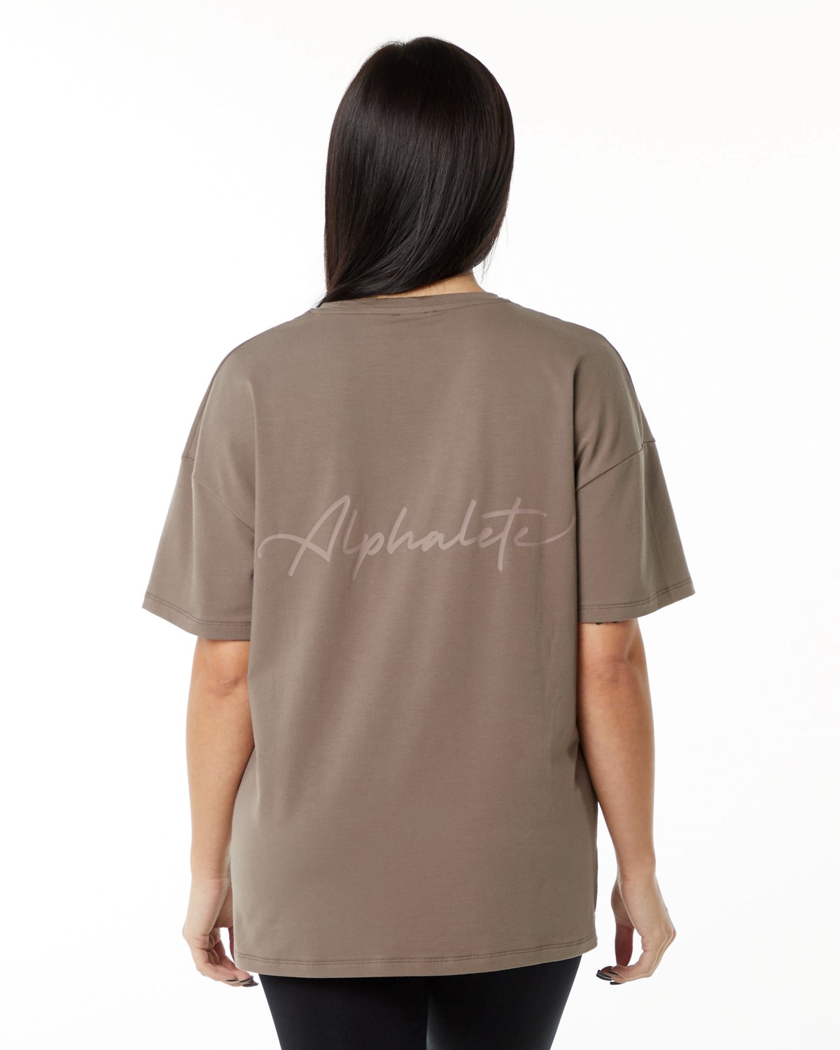 Alphalete Performance Krátké Sleeve Mocha | 45029BSMY