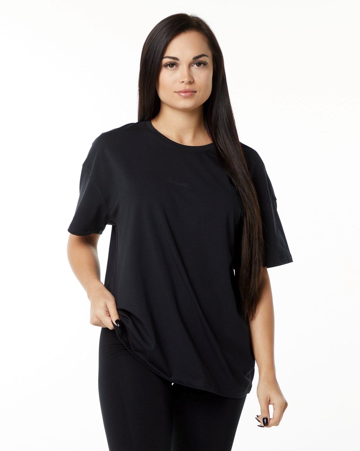 Alphalete Performance Krátké Sleeve Černé | 02148KYDC