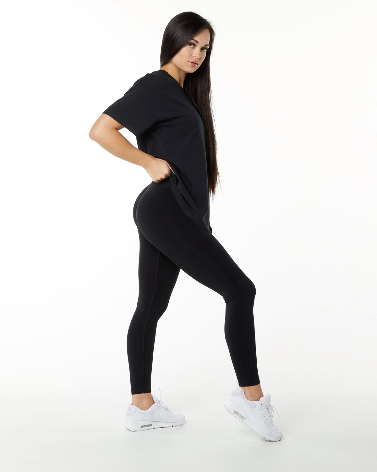 Alphalete Performance Krátké Sleeve Černé | 02148KYDC