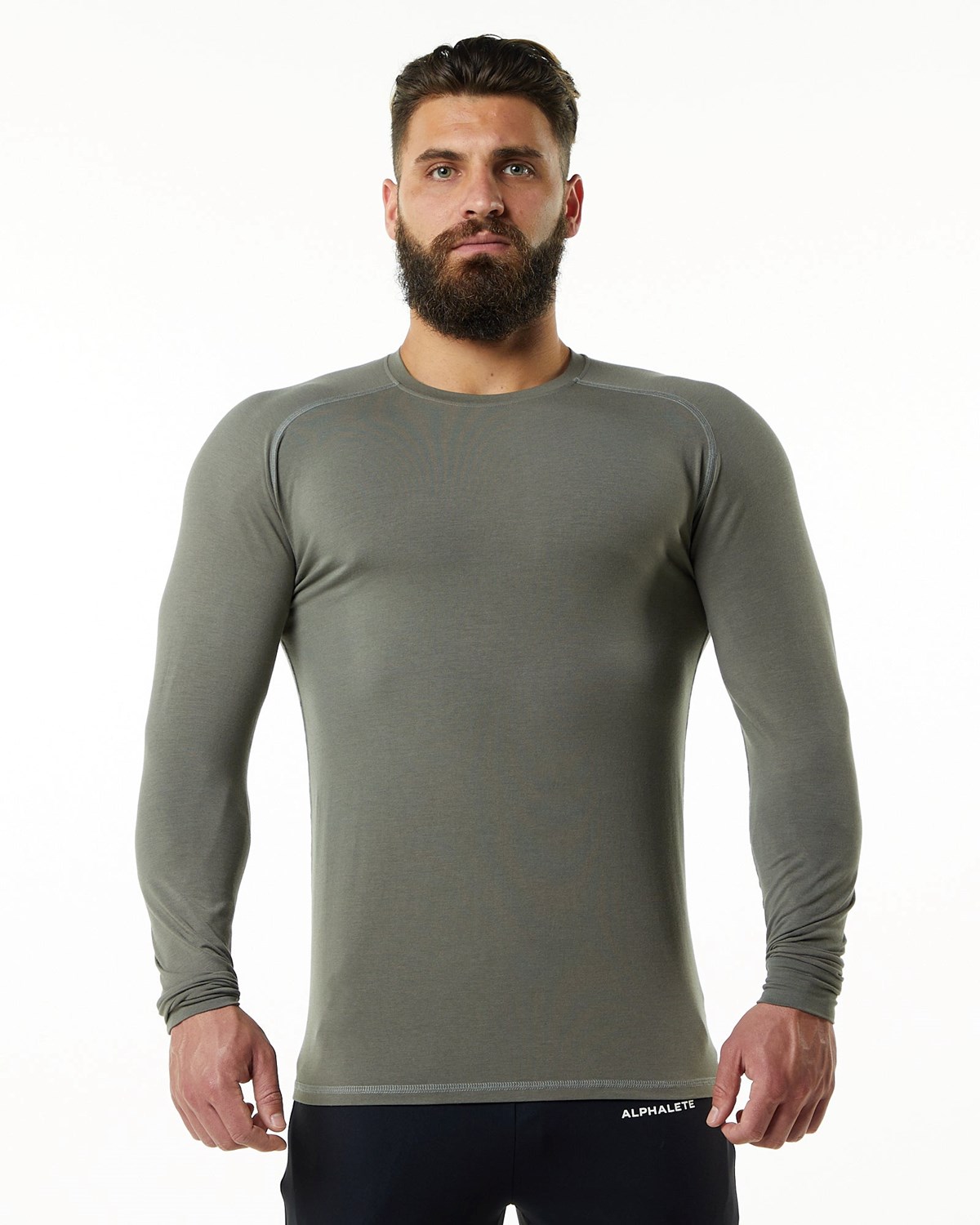 Alphalete Premium Epaulette Long Sleeve Tee Šedé | 19635FQDR