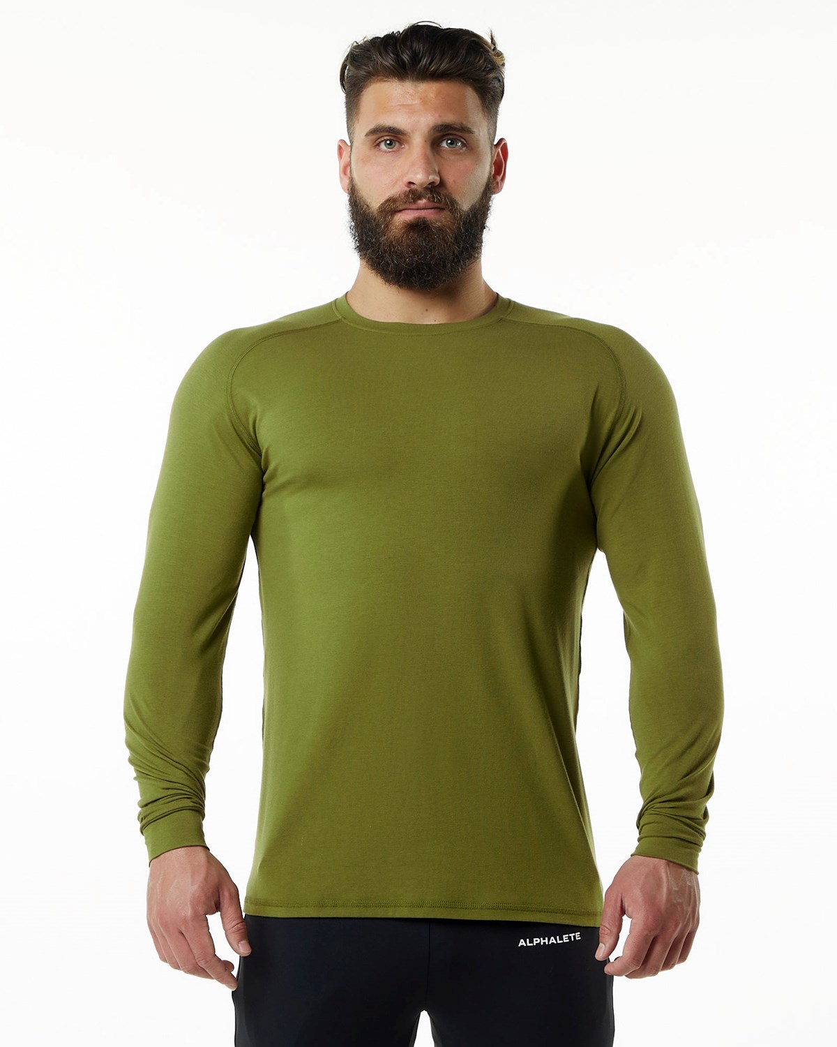 Alphalete Premium Epaulette Long Sleeve Tee Zelene | 35741ZNVY