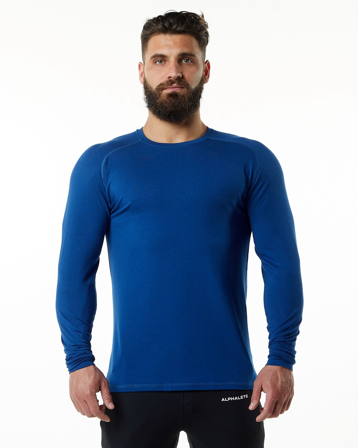 Alphalete Premium Epaulette Long Sleeve Tee Blankyt | 54018JFZO