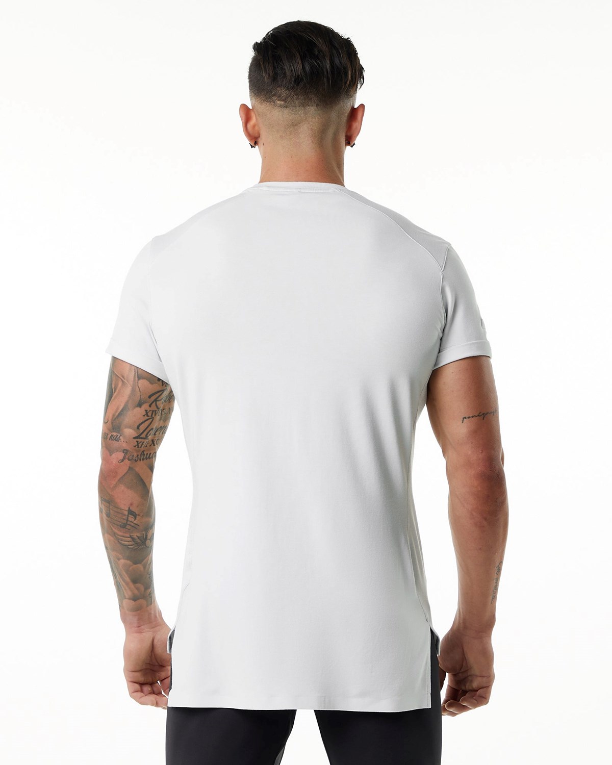 Alphalete Premium Krátké Sleeve Pocket Tee Bílé | 25619VBFL