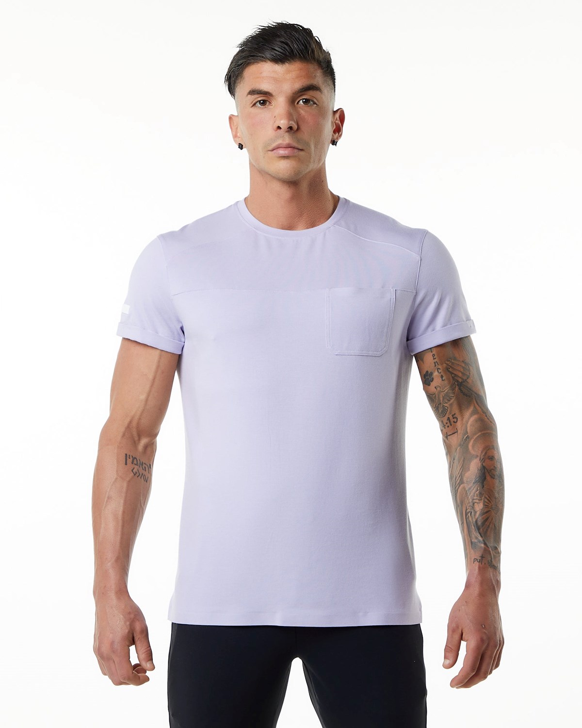 Alphalete Premium Krátké Sleeve Pocket Tee Lilac Haze | 27401NWKV