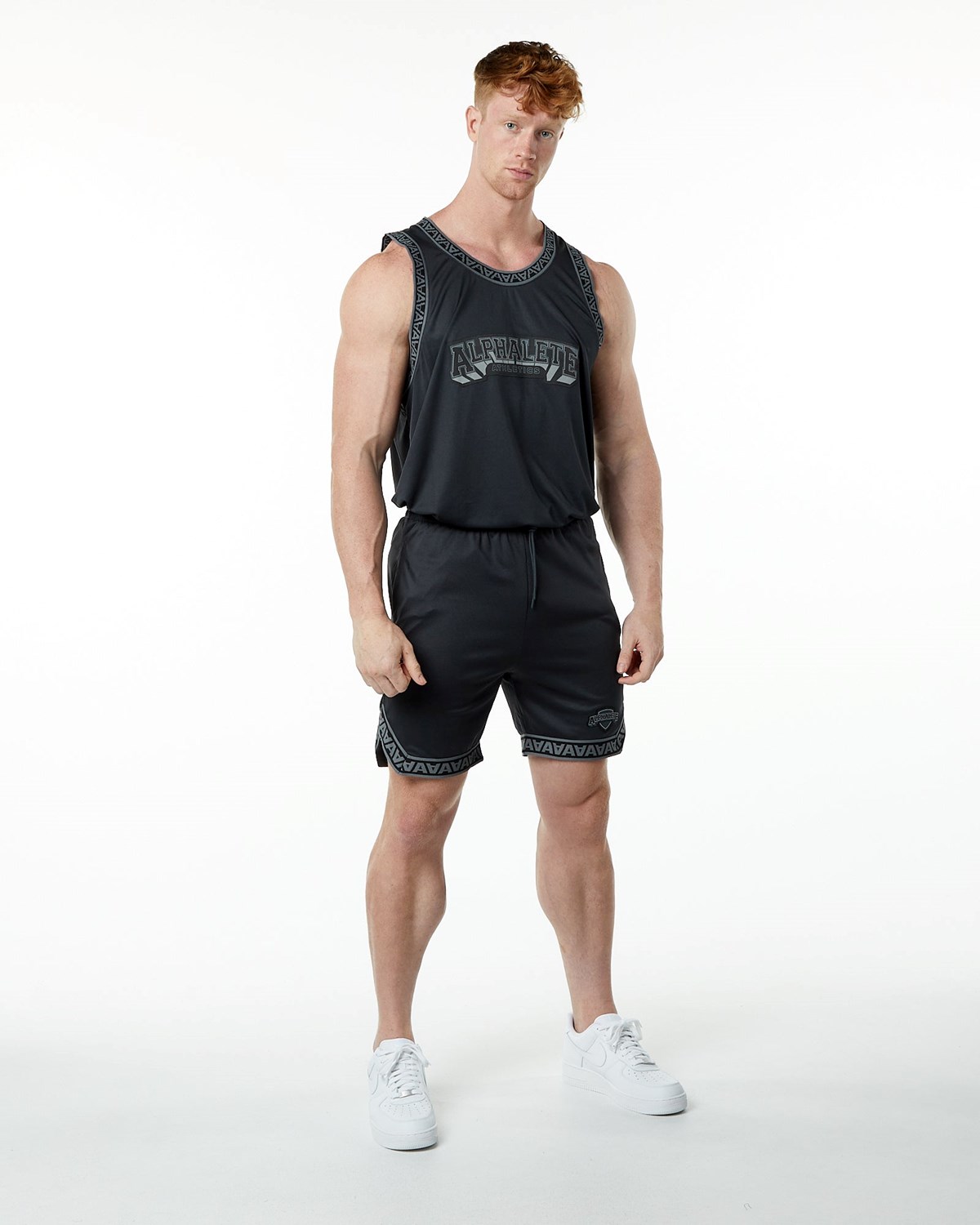 Alphalete Relaxed Fit Jersey Černé | 71650DSNP