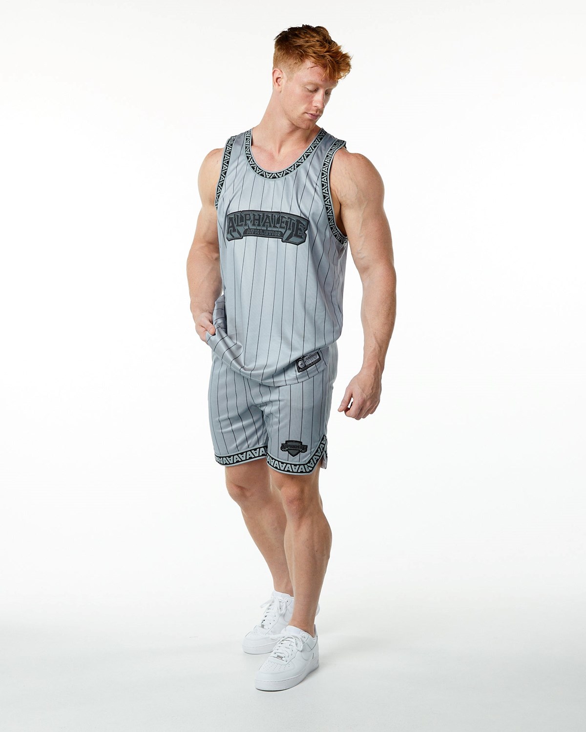 Alphalete Relaxed Fit Jersey Šedé | 75246VYJF