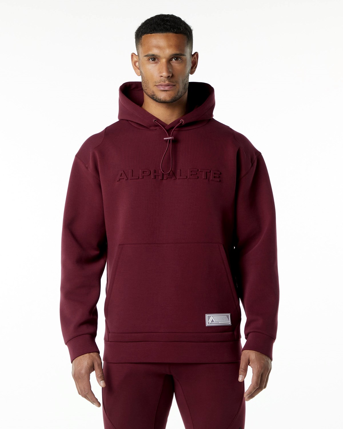 Alphalete Relaxed Interlock Knit Hoodie Vínové | 75120DBZX