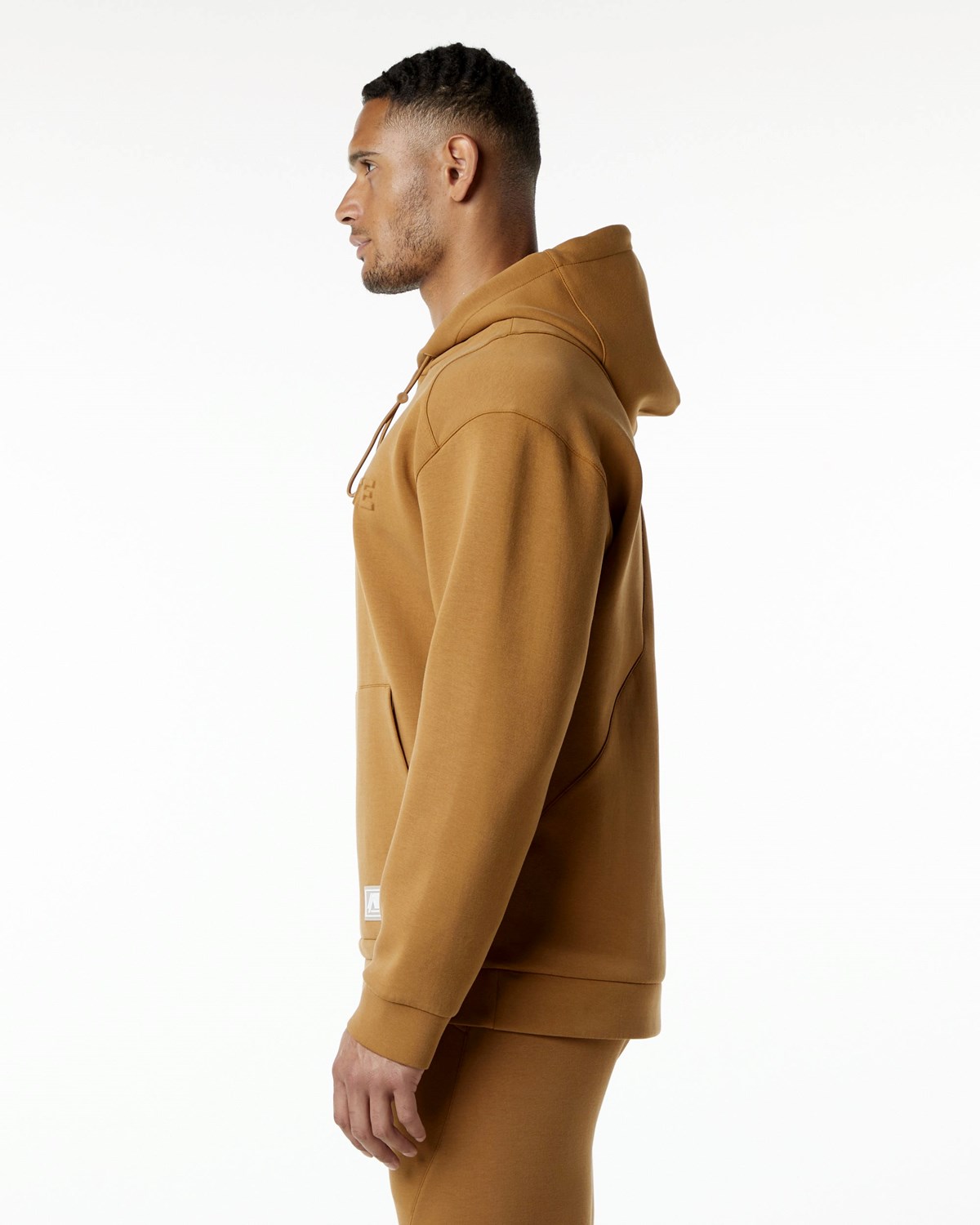 Alphalete Relaxed Interlock Knit Hoodie Almond | 75281ROFT