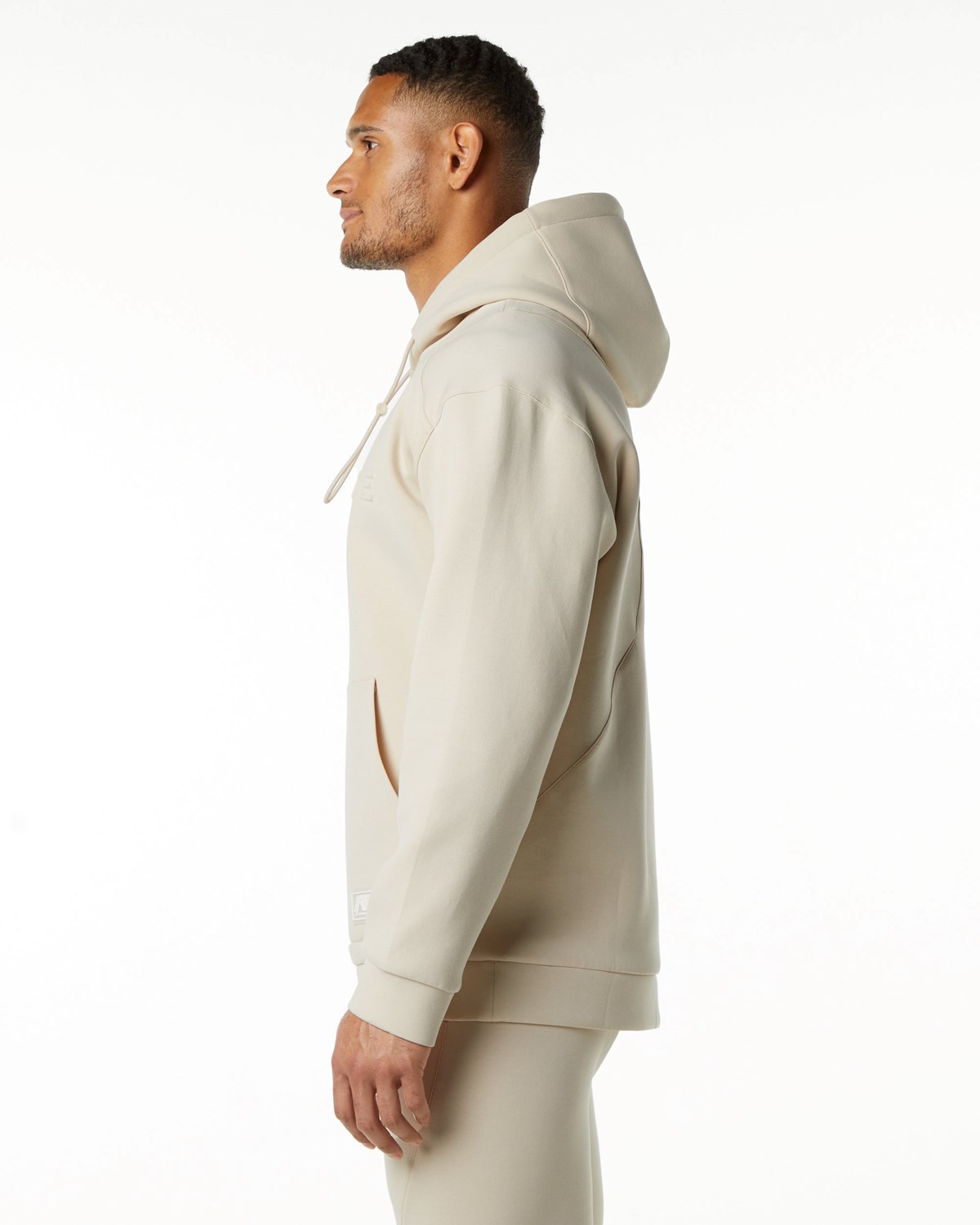 Alphalete Relaxed Interlock Knit Hoodie Vanilla | 87134PEXD