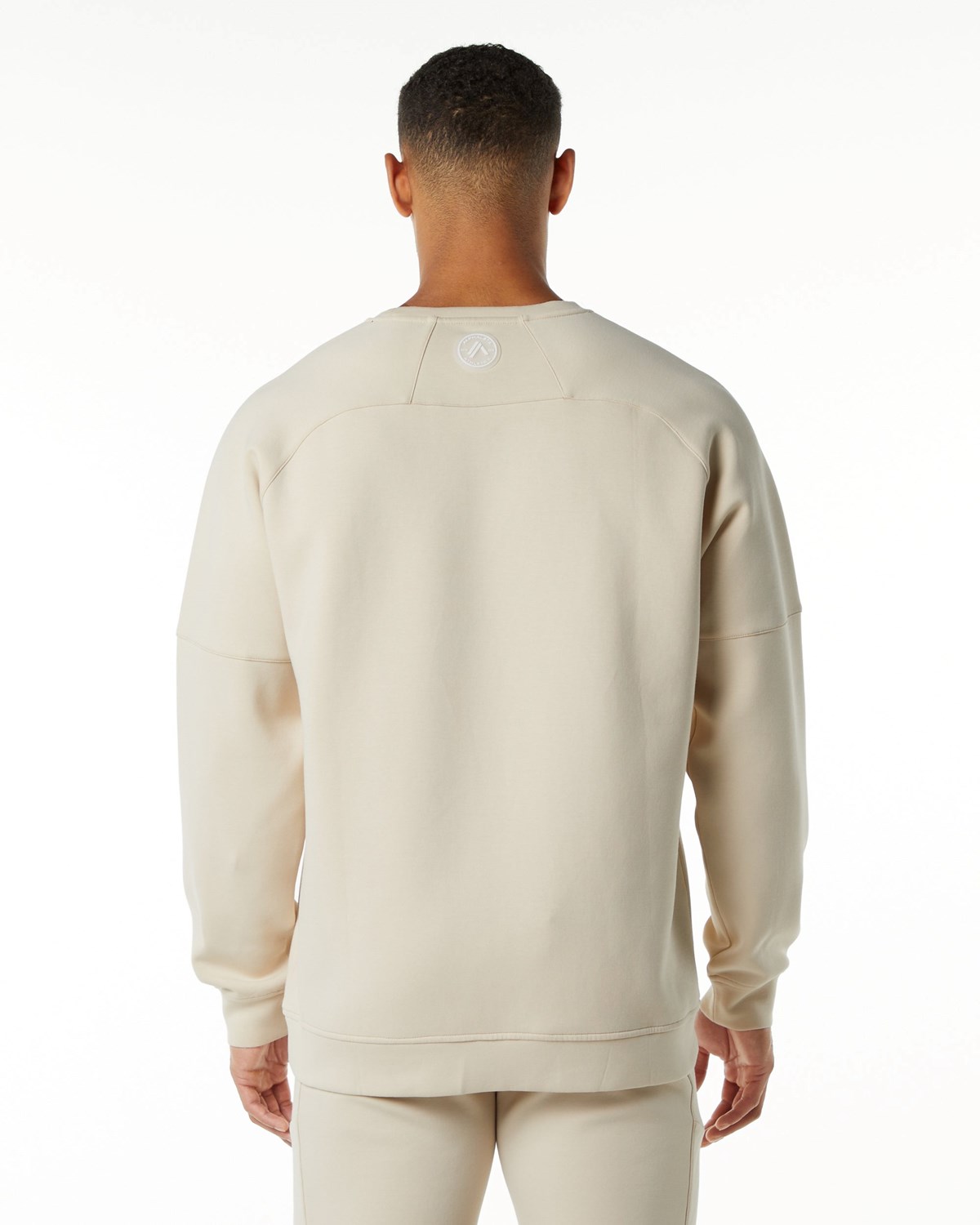 Alphalete Relaxed Interlock Knit Pullover Vanilla | 09543OGWN