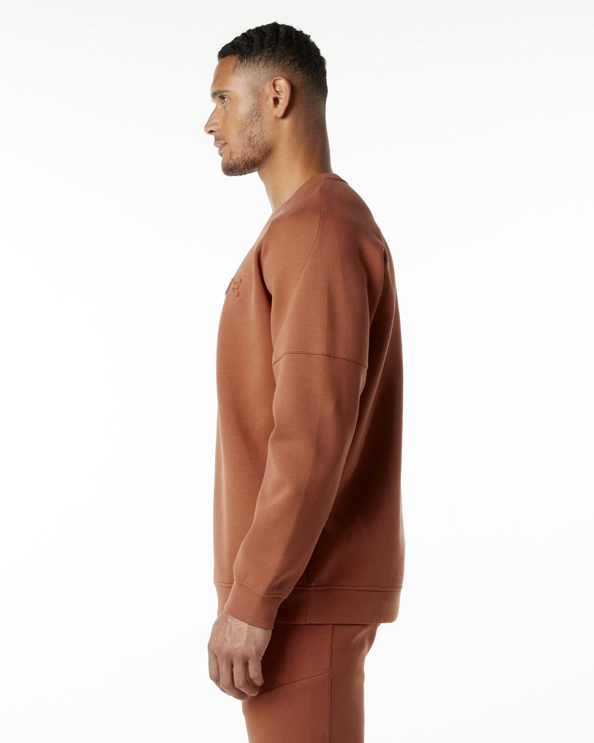 Alphalete Relaxed Interlock Knit Pullover Brick | 20614JKGS