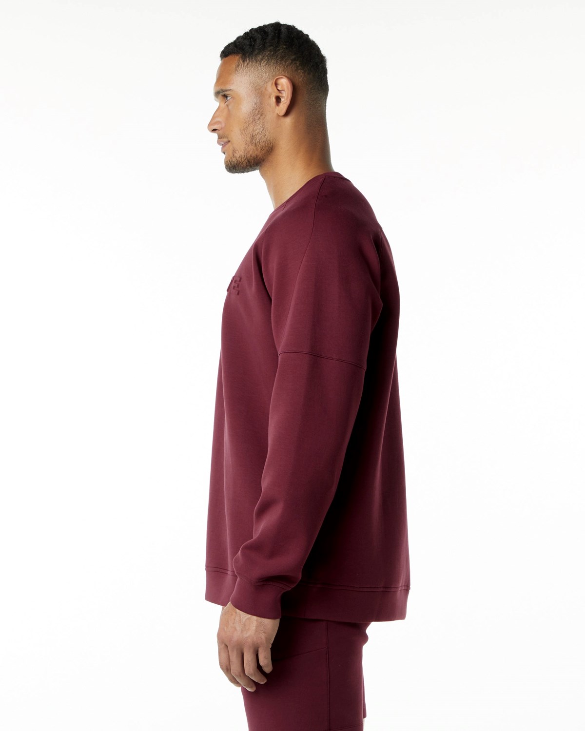 Alphalete Relaxed Interlock Knit Pullover Vínové | 49675LSGQ