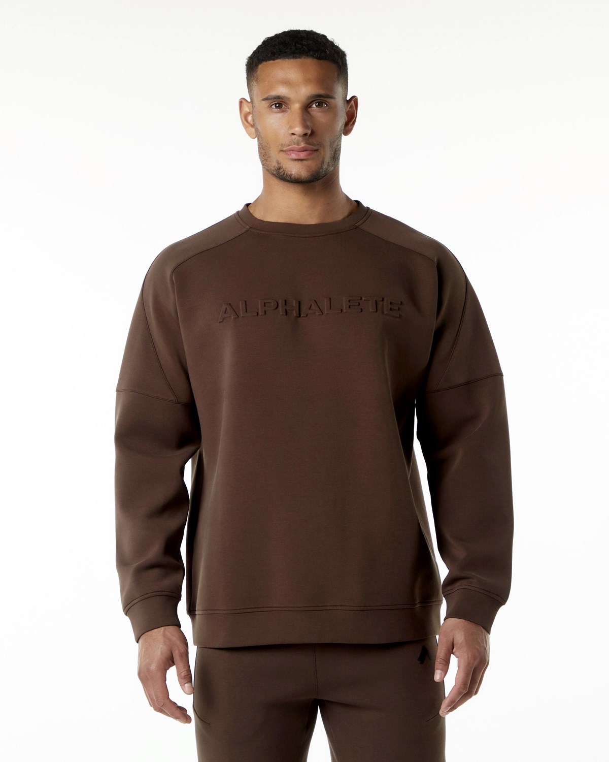 Alphalete Relaxed Interlock Knit Pullover Hnědé | 79120XJRE